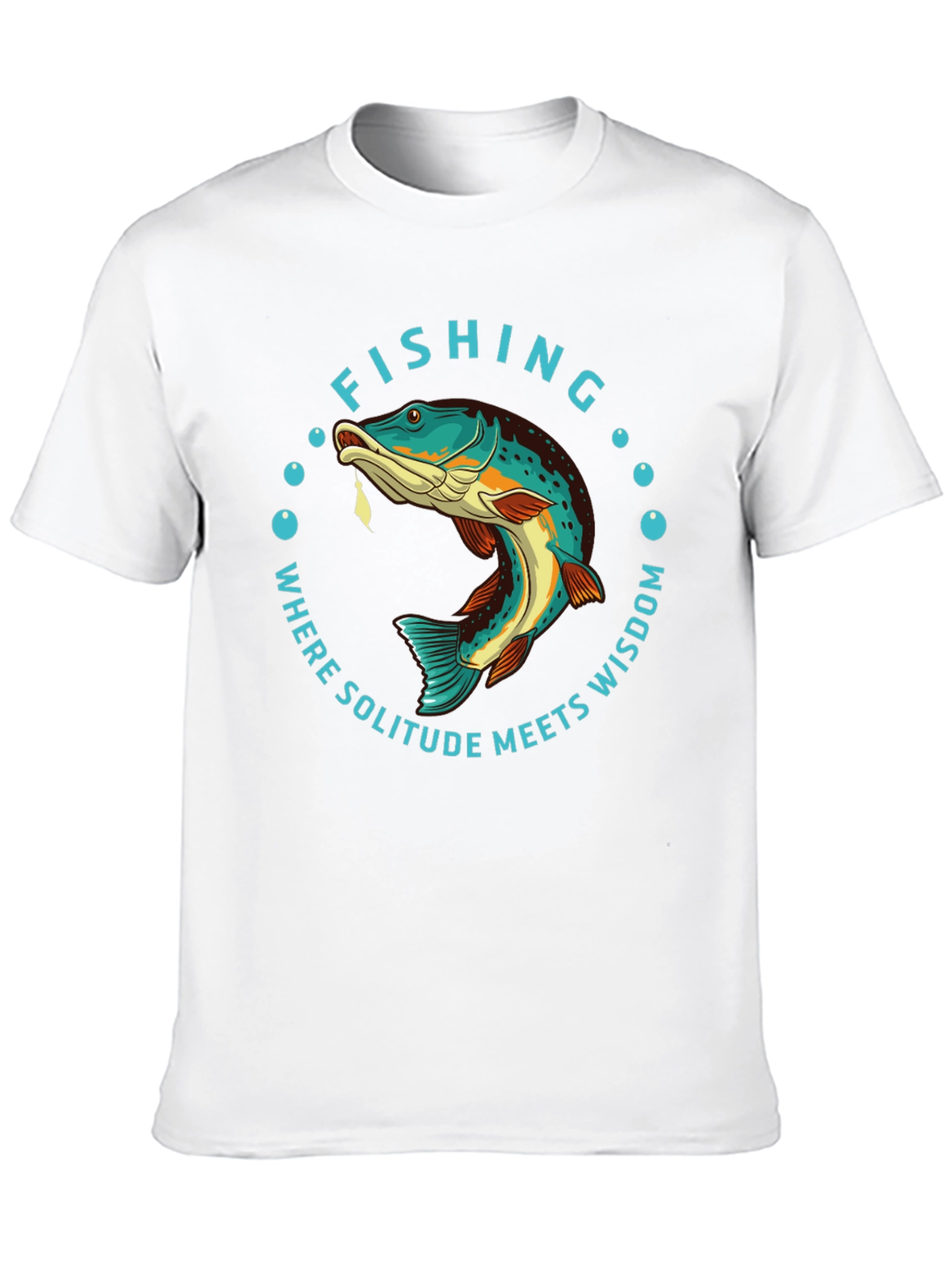 Black Fishing Solitude Wisdom Graphic Tee view 10