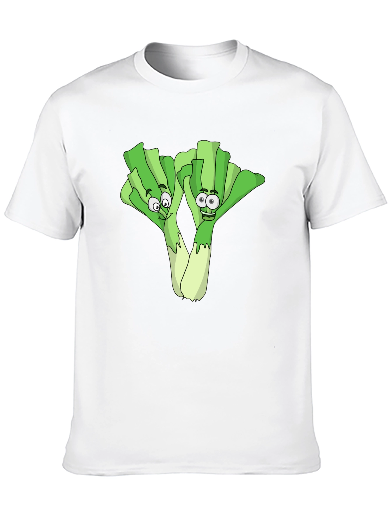 Black Funny Leek Cartoon Black T-Shirt view 10