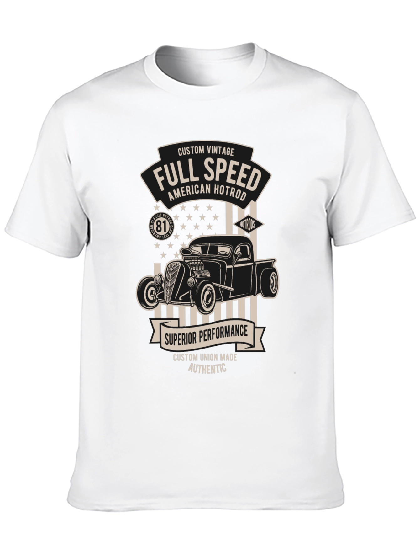 Black Full Speed American Hotrod Black Graphic T-Shirt view 10