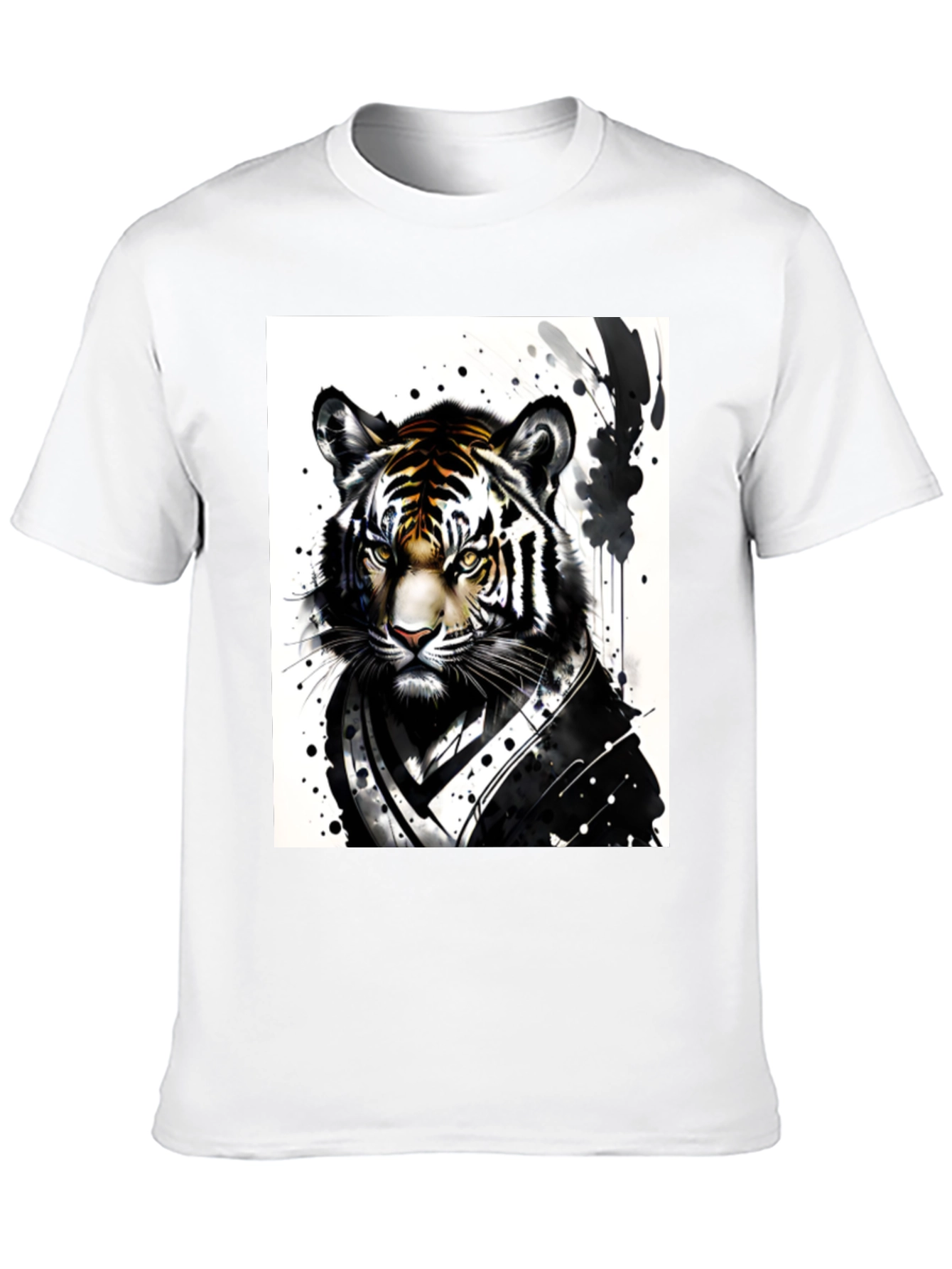 Black Tiger Warrior Graphic Tee - Black Cotton Blend view 10