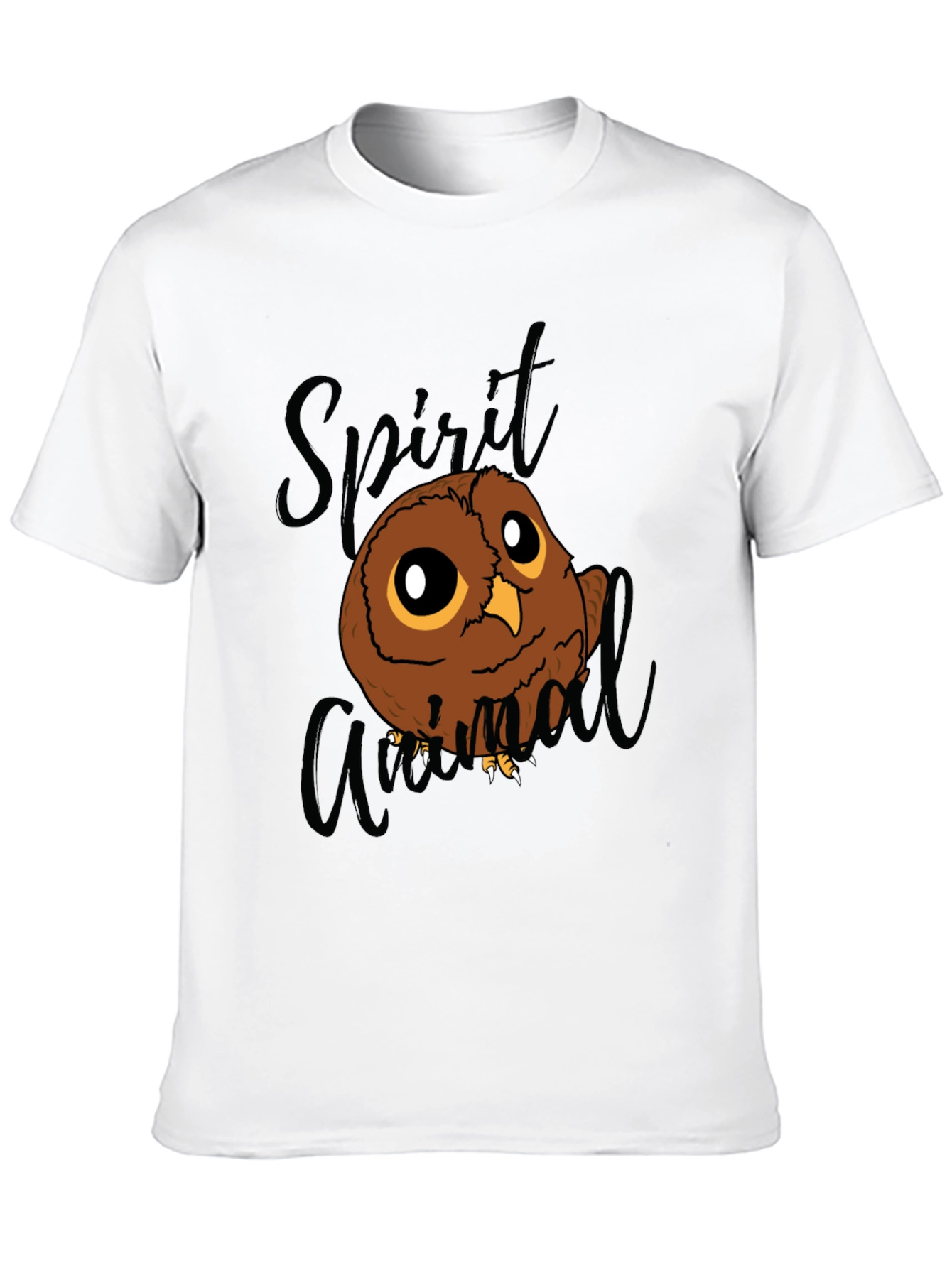 Black Spirit Animal Owl Graphic Tee - Black Cotton Blend T-Shirt view 10