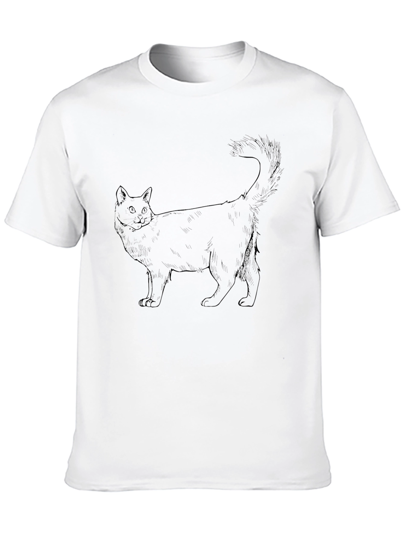 Black Black Cat Outline T-Shirt view 10