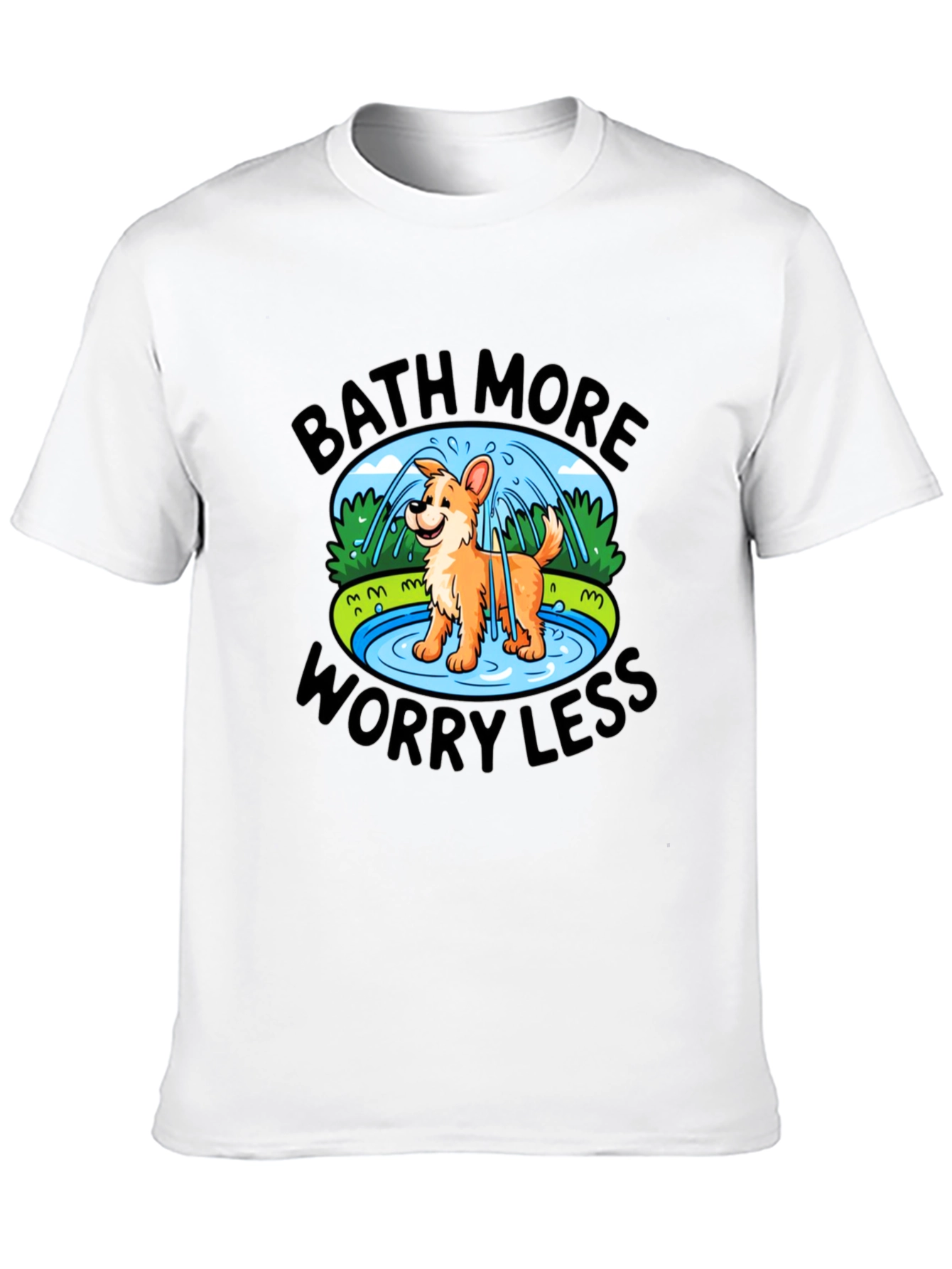Black Bath More Worry Less Dog T-Shirt view 10