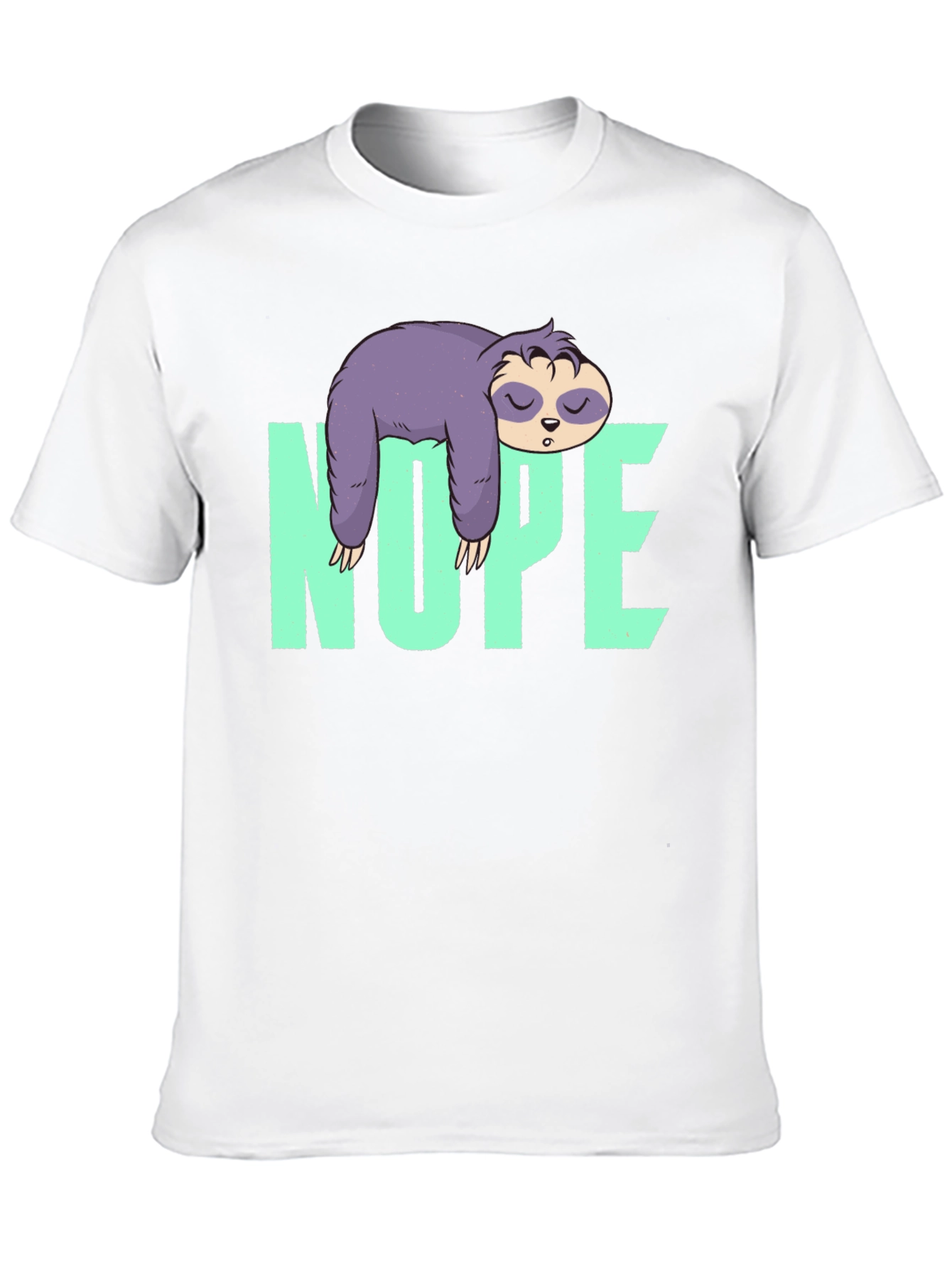 Black Nope Sloth Graphic Tee - Relaxed & Fun view 10