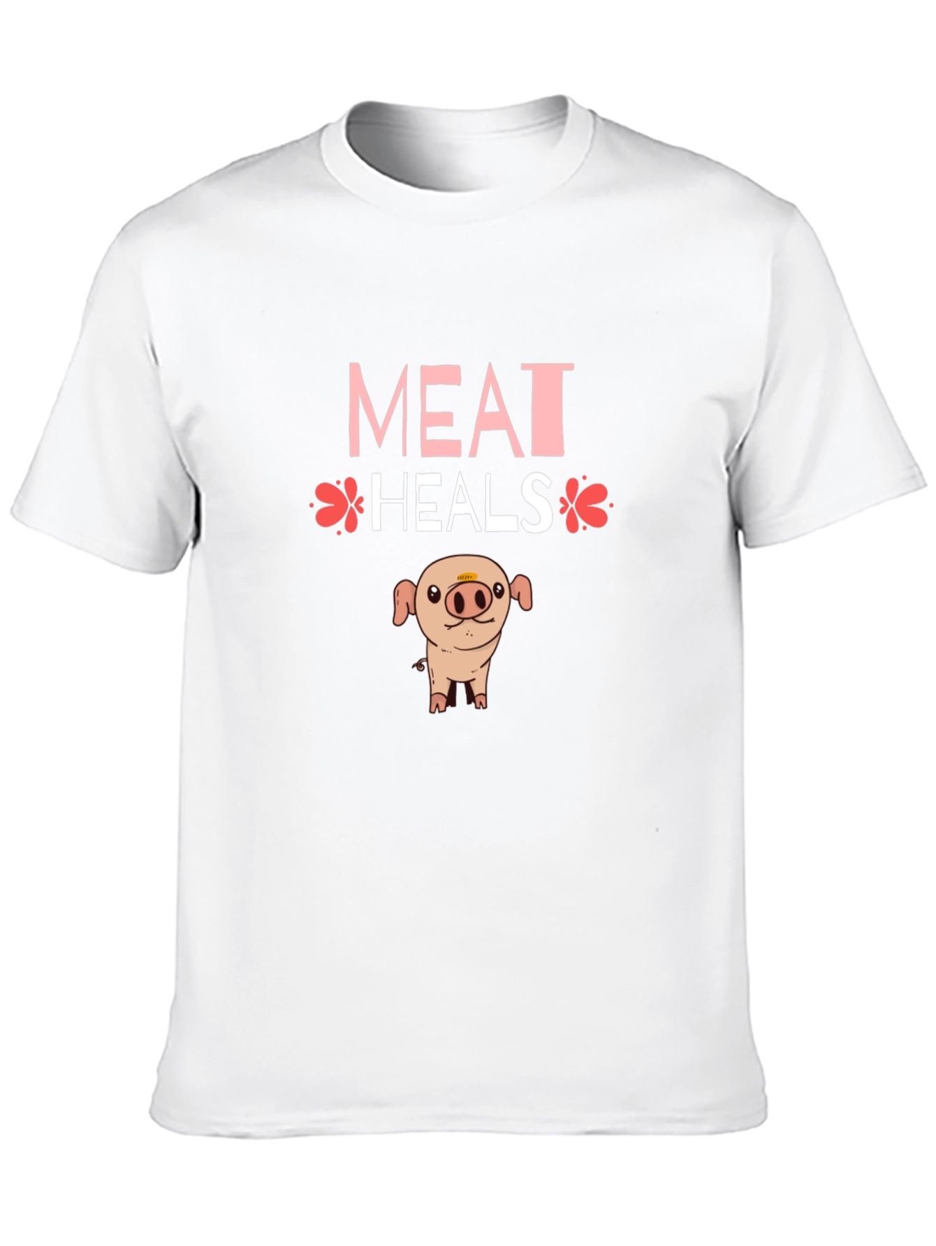 Black Meat Heals T-Shirt - Novelty Pig Design view 10