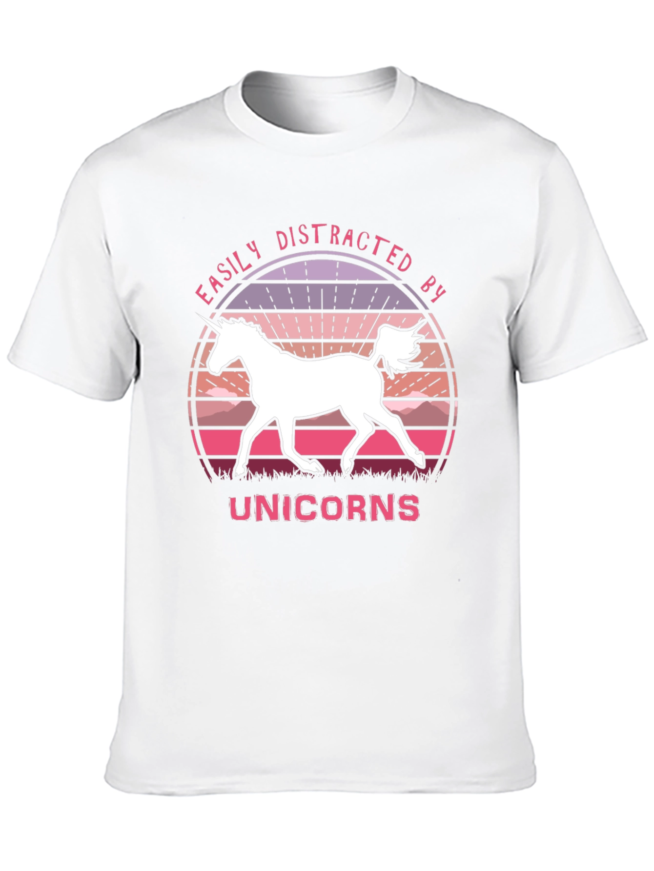 Black Easily Distracted By Unicorns Black T-Shirt view 10