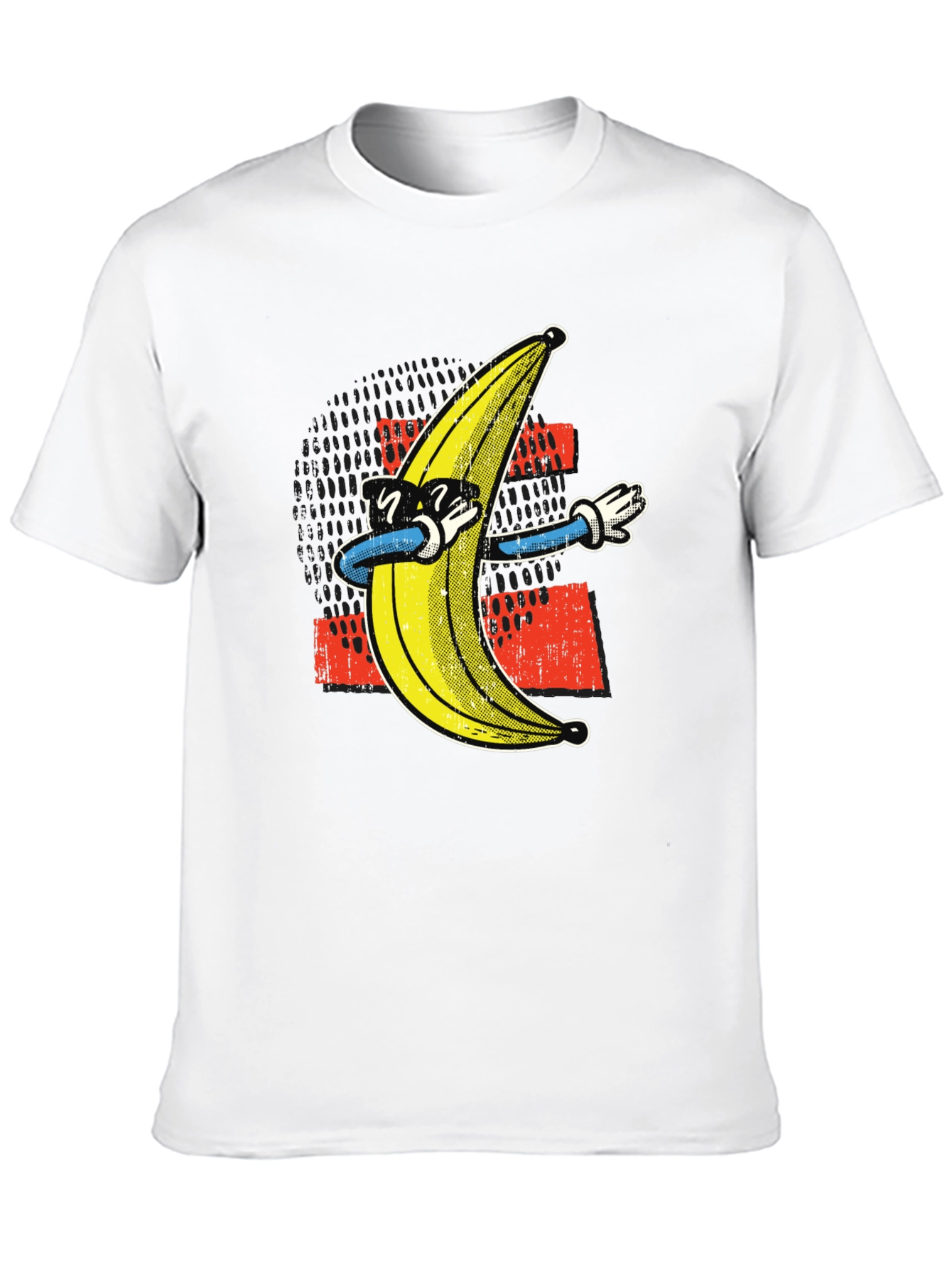 Black Dabbing Banana Graphic Tee - Funny Trendy T-Shirt view 10