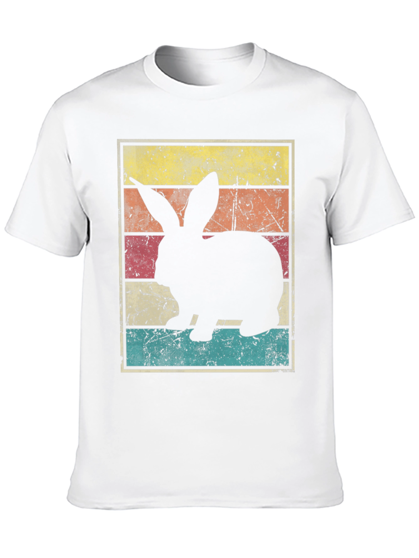 Black Retro Bunny Rabbit Graphic T-Shirt view 10