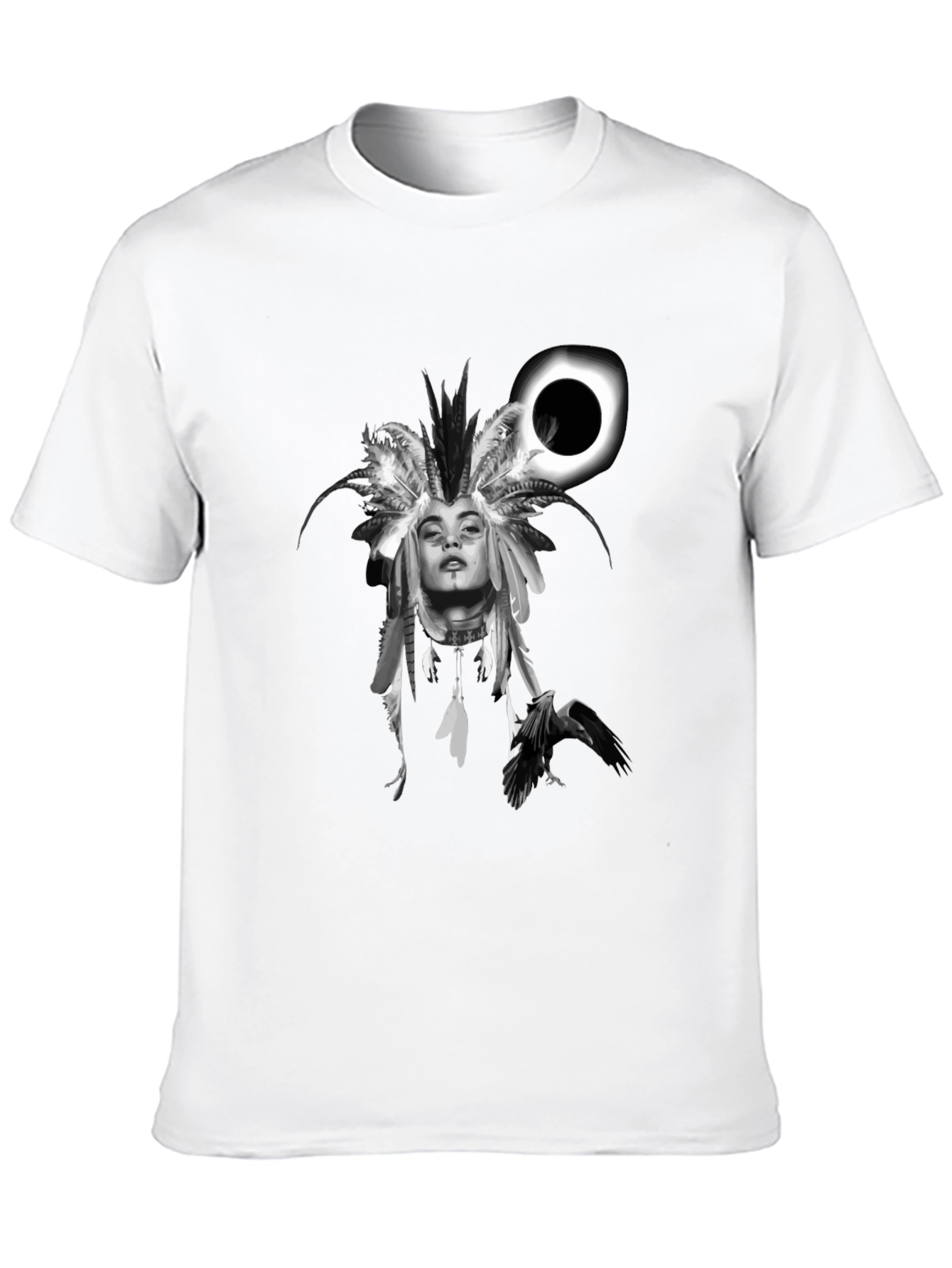 Black Native Headdress Black Graphic Tee view 10