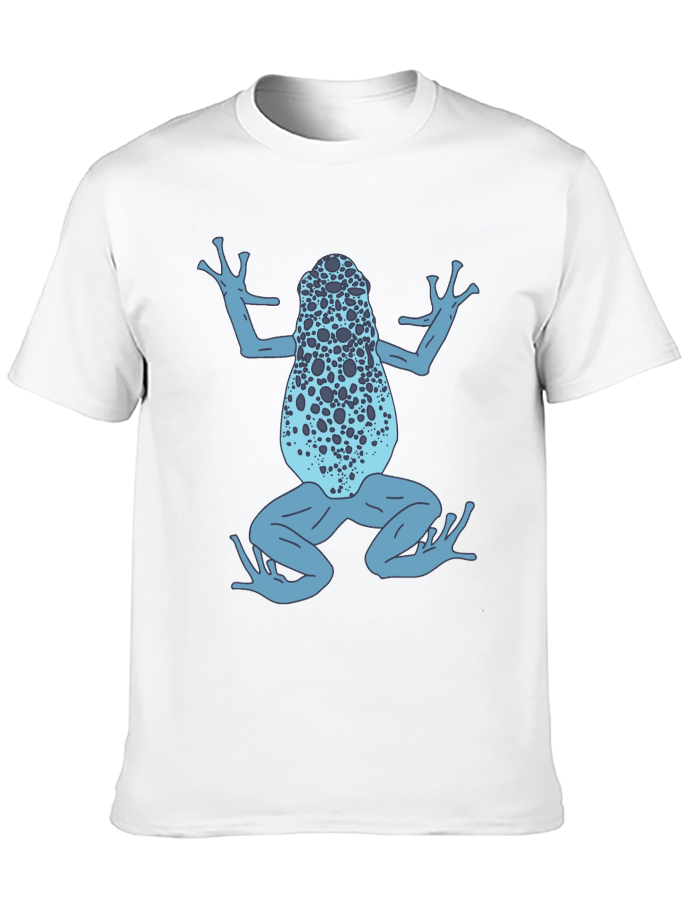 Black Blue Frog Graphic T-Shirt - Black Cotton Tee view 10
