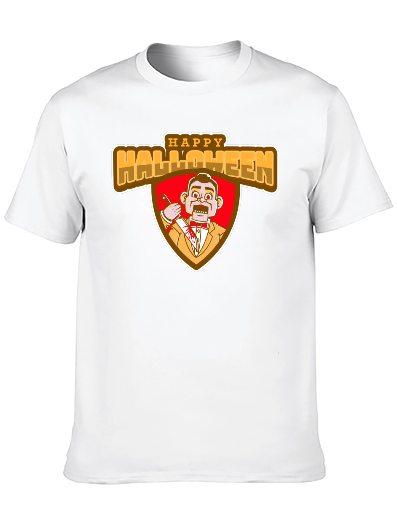 Black Happy Halloween Scary Dummy Graphic T-Shirt view 10