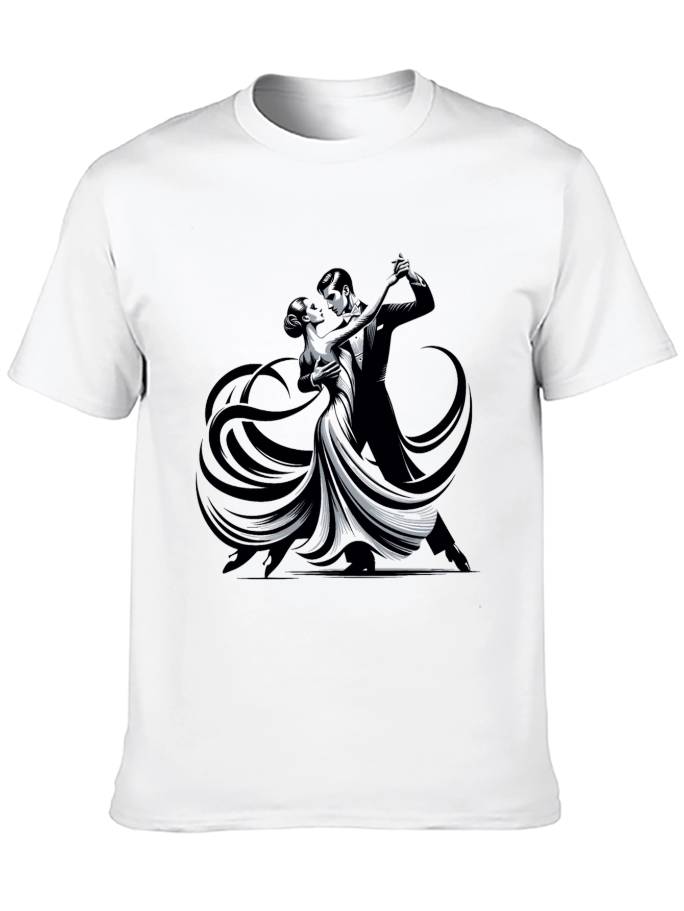Black Tango Dance Graphic Tee - Sleek Black Shirt view 10