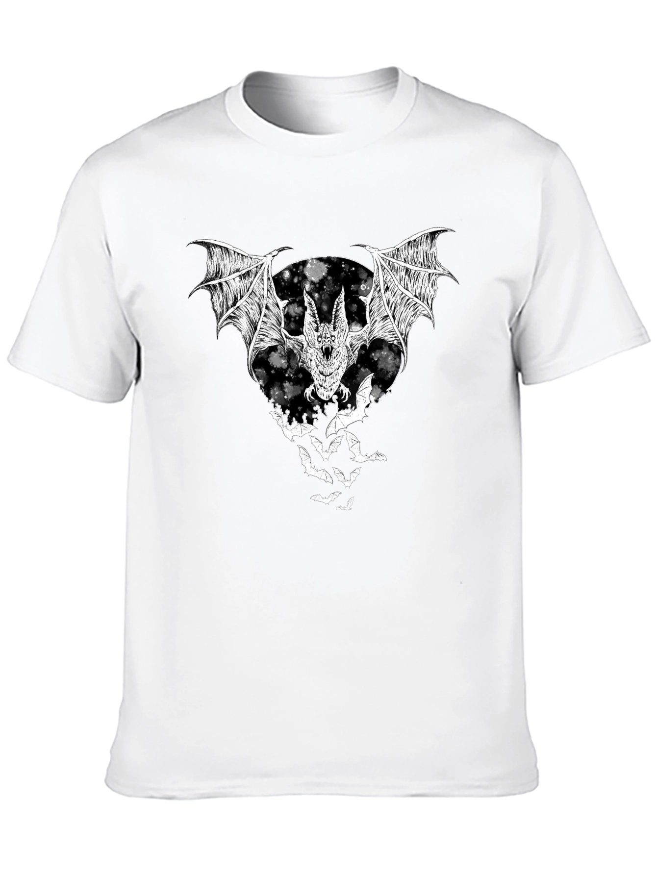 Black Bat Graphic T-Shirt - Black Halloween Tee view 10