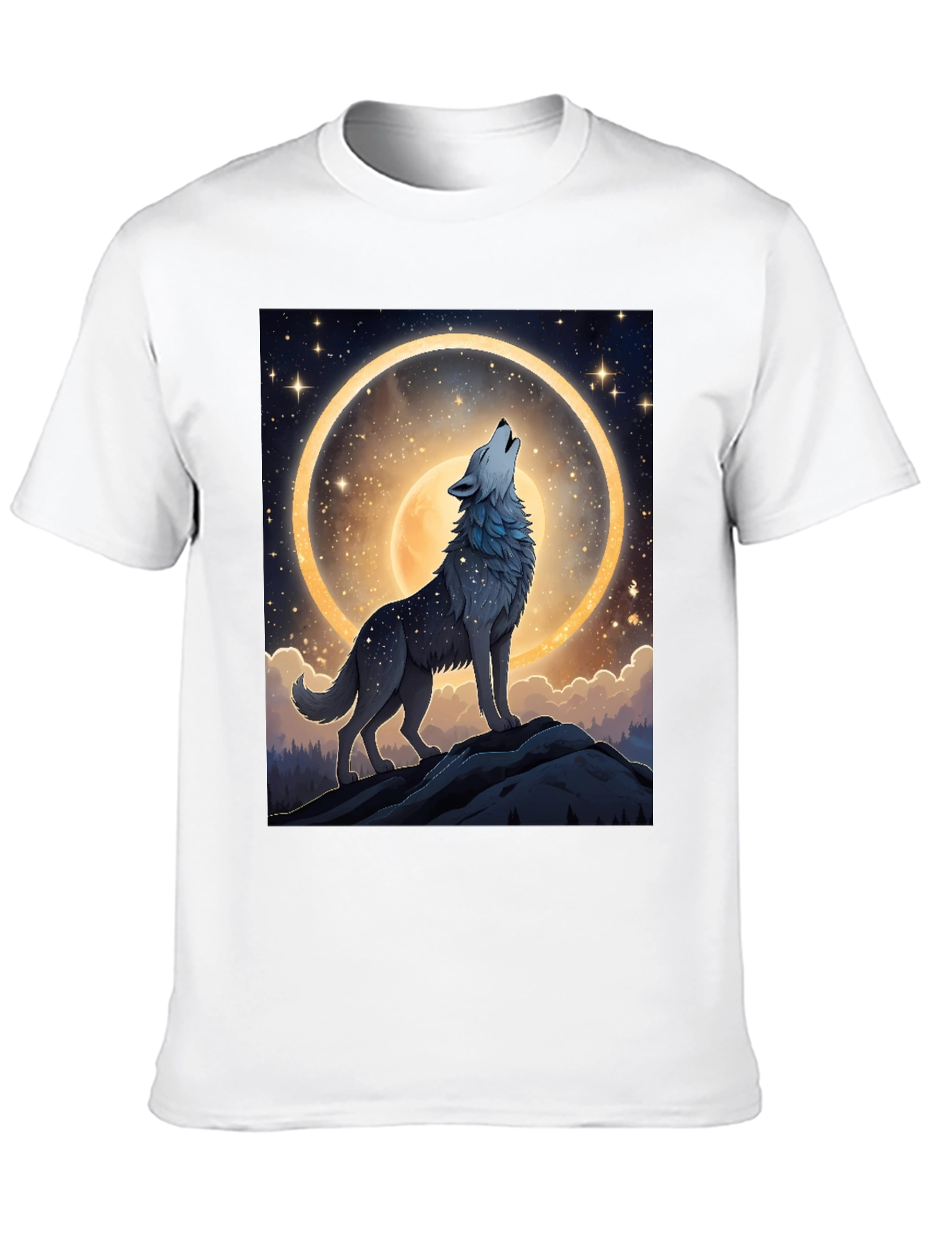 Wolf Howling at Moon T-Shirt - 10
