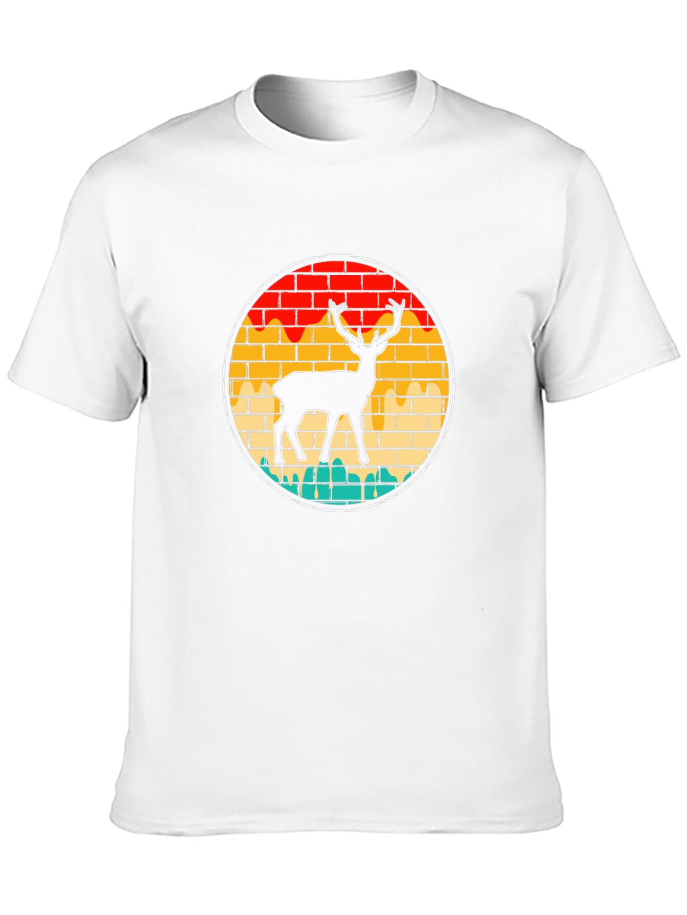 Black Deer Silhouette Brick T-Shirt view 10