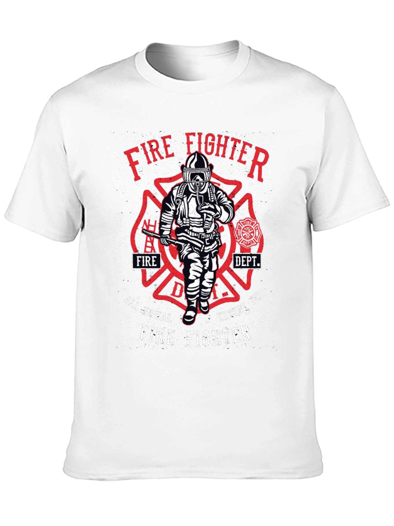 Black Firefighter Graphic T-Shirt - All Equal Except view 10