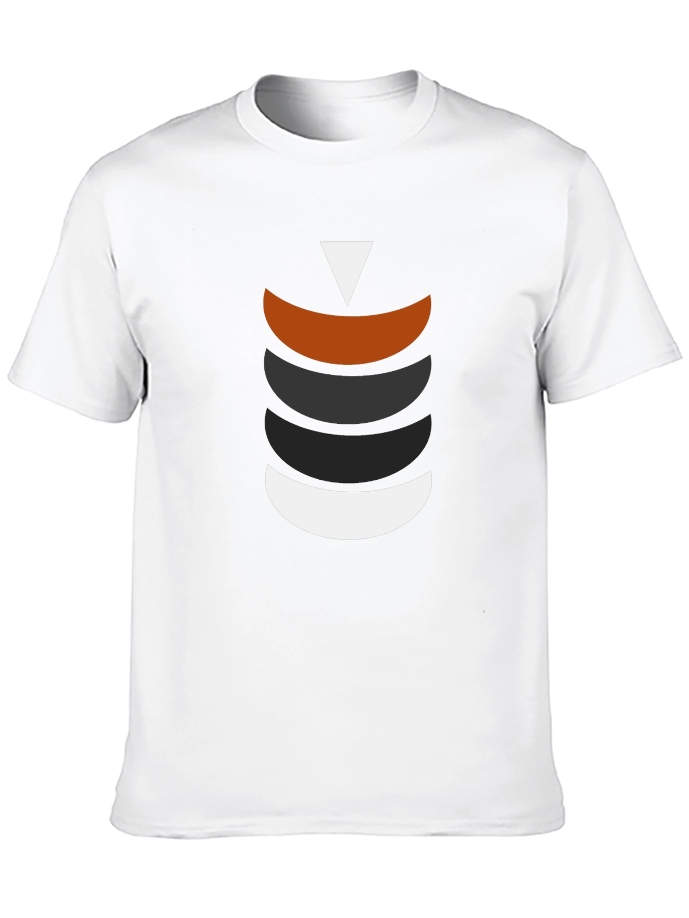 Black Modern Geometric Crescent Stack T-Shirt view 10