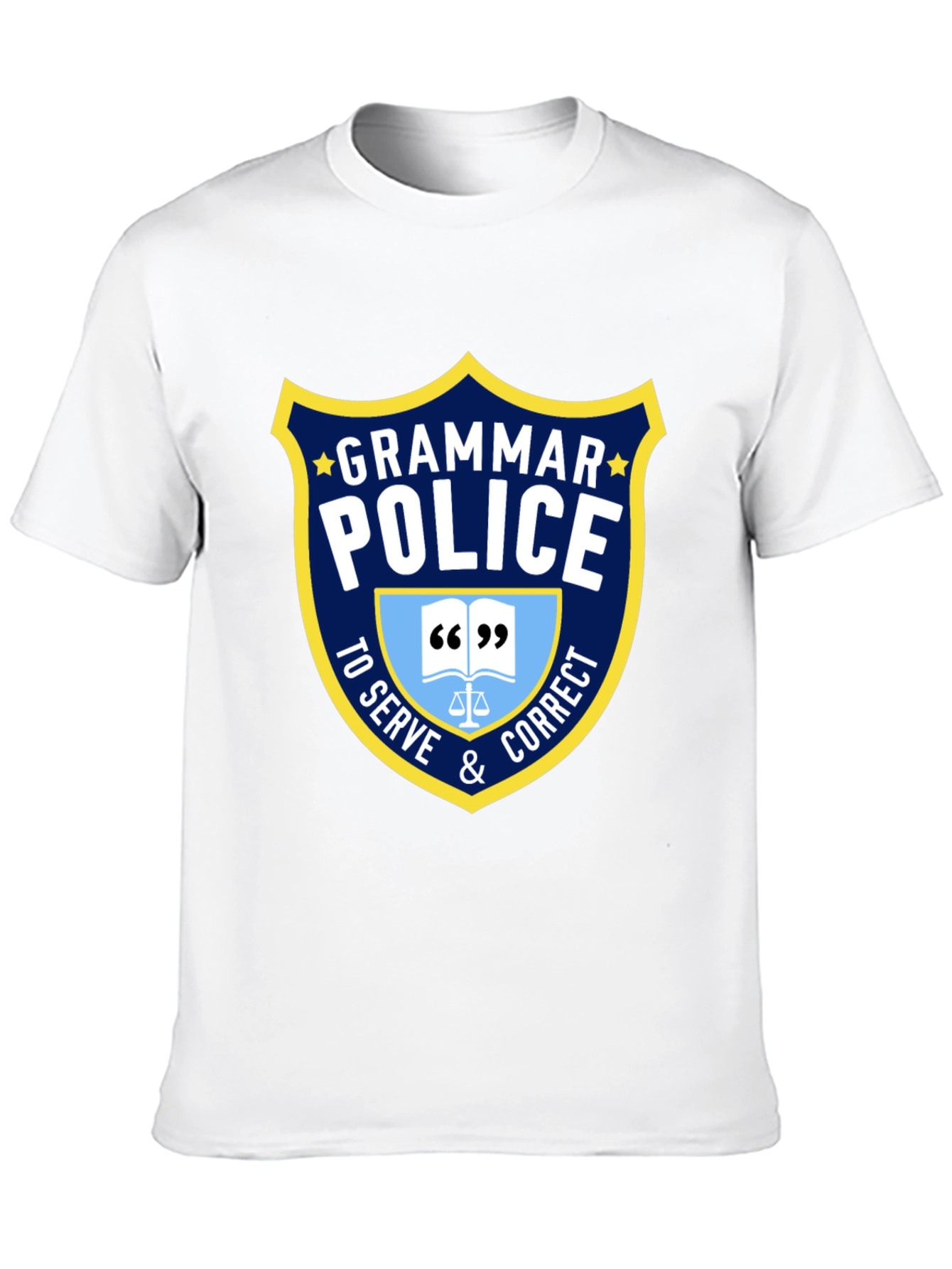 Black Grammar Police T-Shirt - Serve & Correct Style view 10