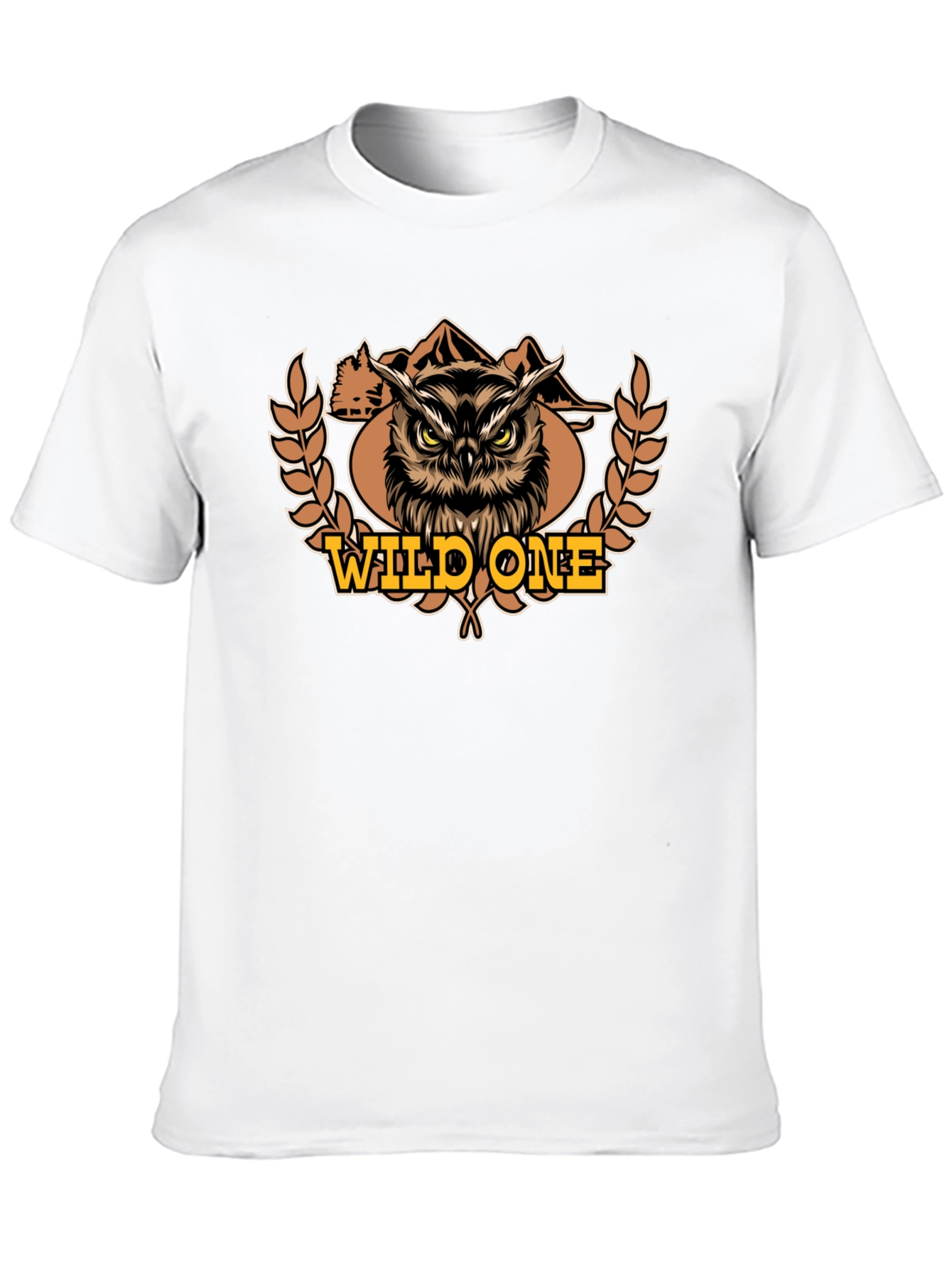 Black Wild One Owl Graphic Tee - Black Cotton T-Shirt view 10