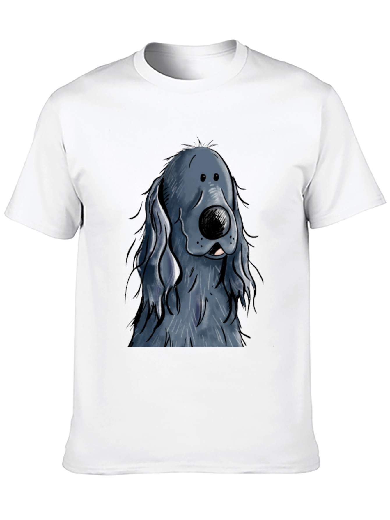Black Cartoon Dog Graphic Print Black T-Shirt view 10