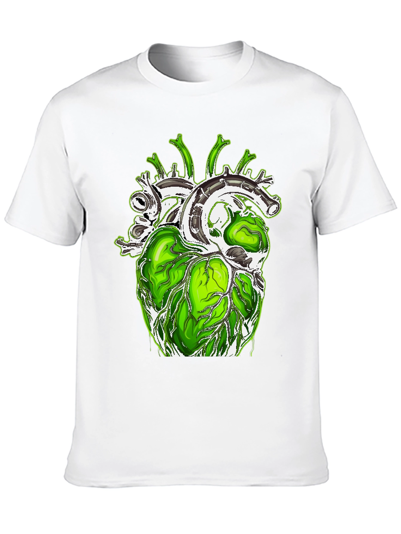 Black Green Anatomical Heart Graphic Tee - Unique Design! view 10
