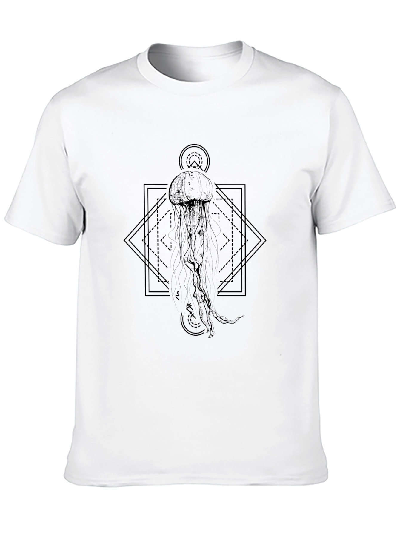 Black Jellyfish Graphic Print Black T-Shirt view 10