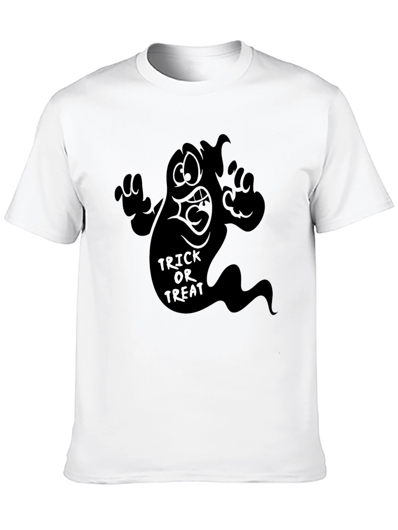 Black Halloween Ghost Trick or Treat Black T-Shirt view 10