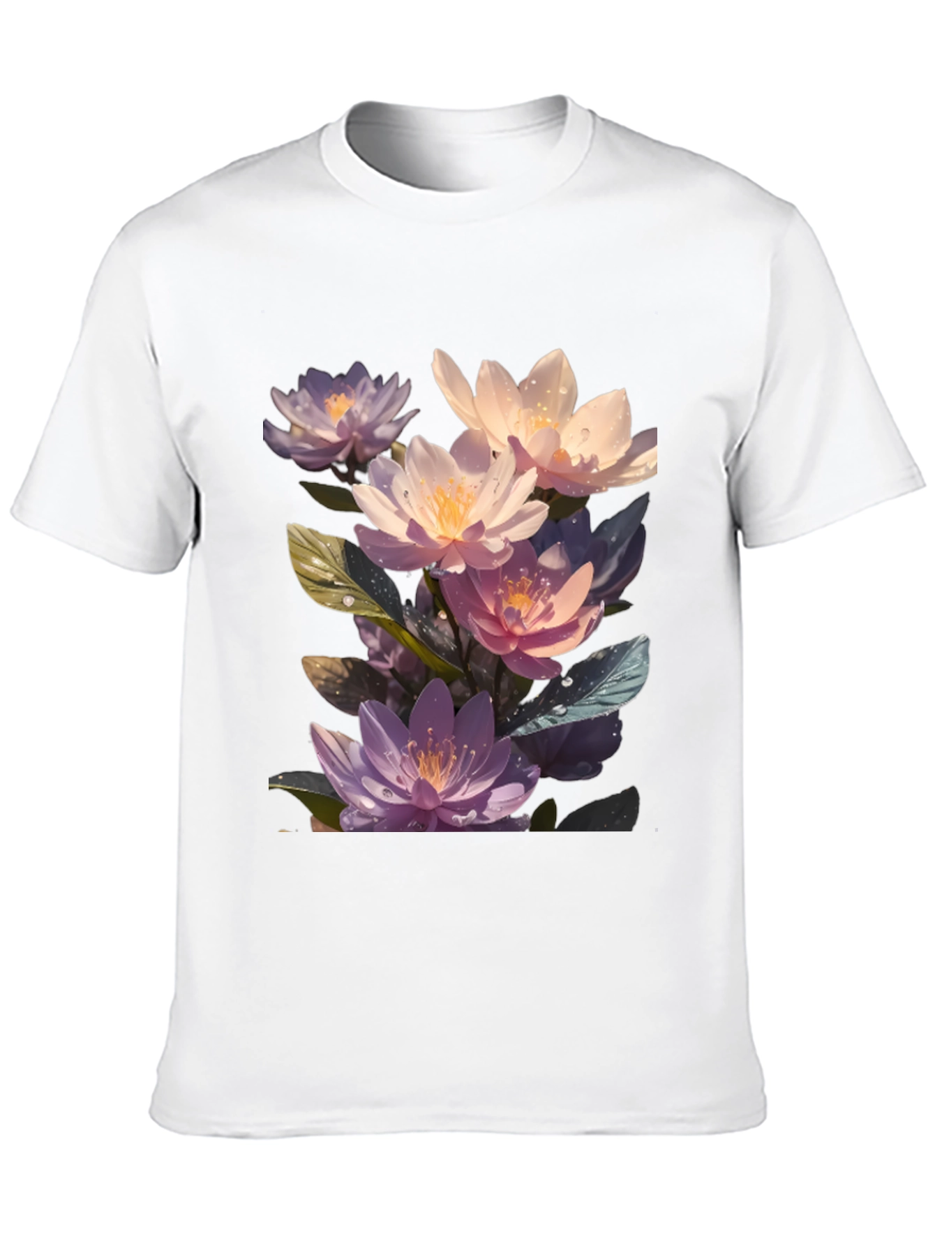 Black Floral Lotus Graphic T-Shirt - Premium Comfort Fit view 10