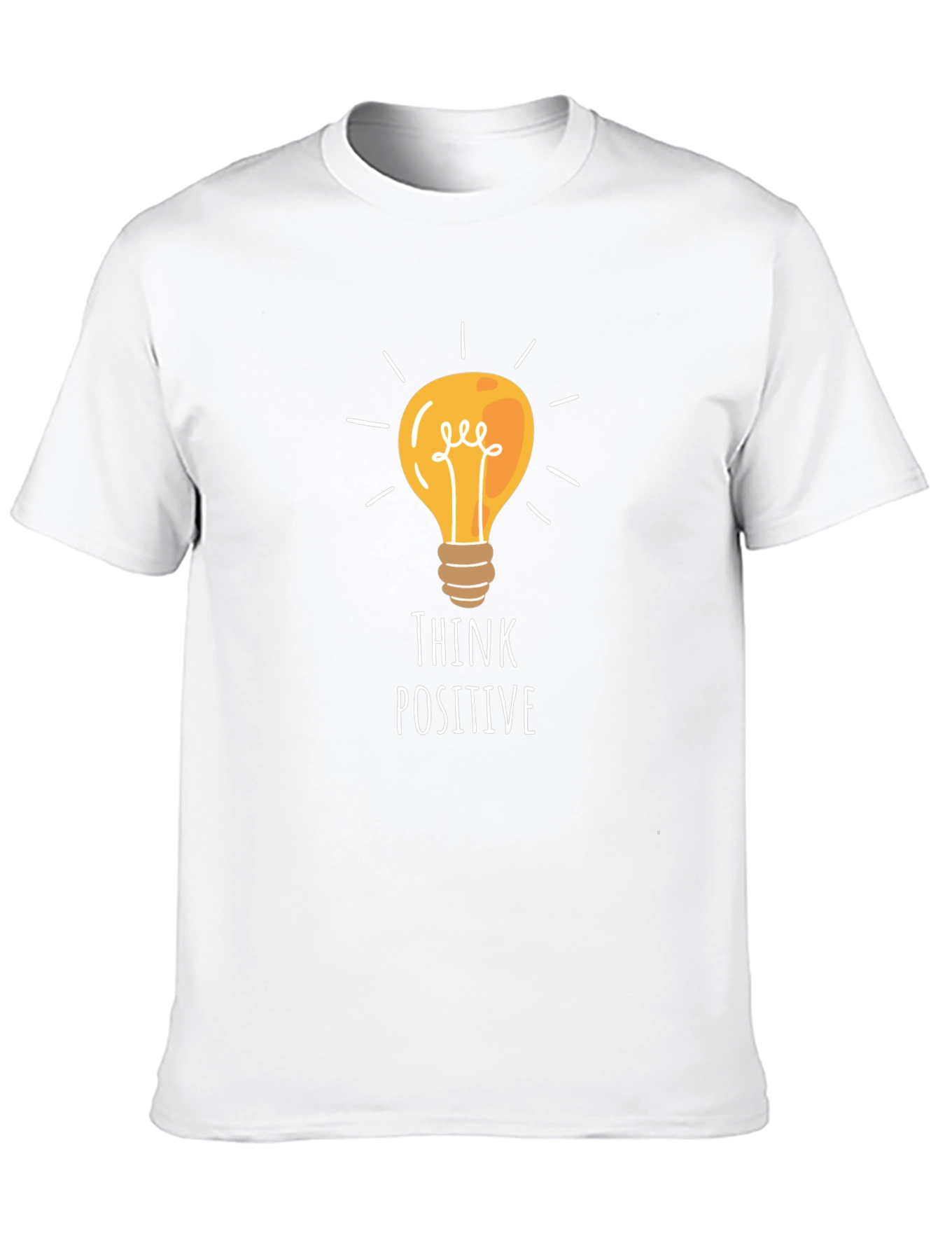 Black Think Positive Light Bulb Graphic Tee view 10