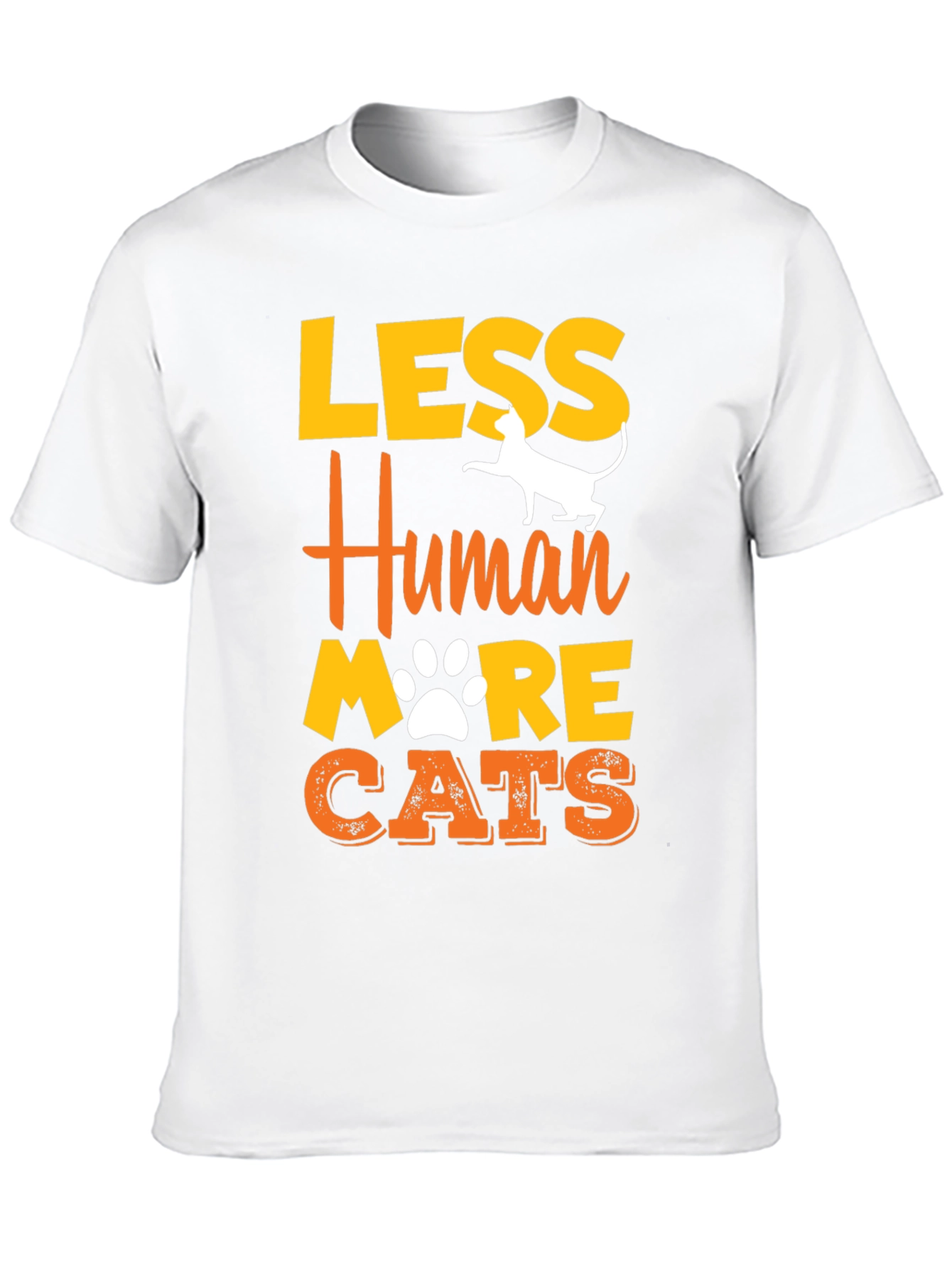 Black Less Human More Cats Graphic T-Shirt view 10