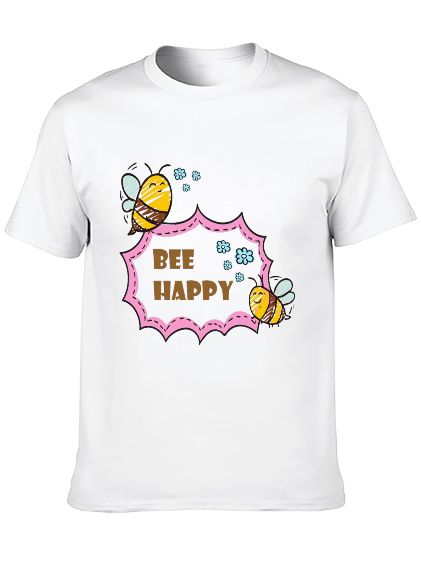 Black Bee Happy Graphic T-Shirt - Stylish Cotton Tee view 10