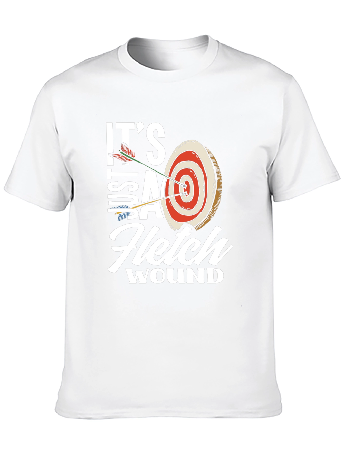 Black It's Just A Fletch Wound T-Shirt - Archery Funny Tee view 10