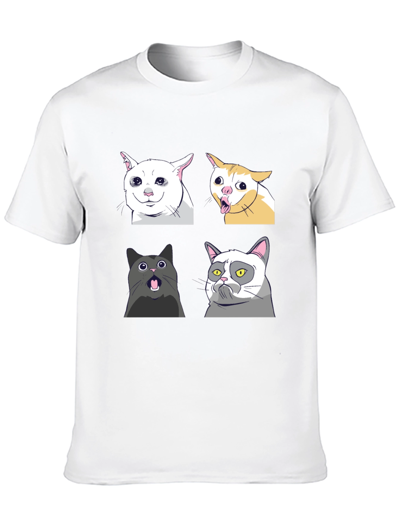 Black Meme Cats Black T-Shirt - Funny Graphic Tee view 10