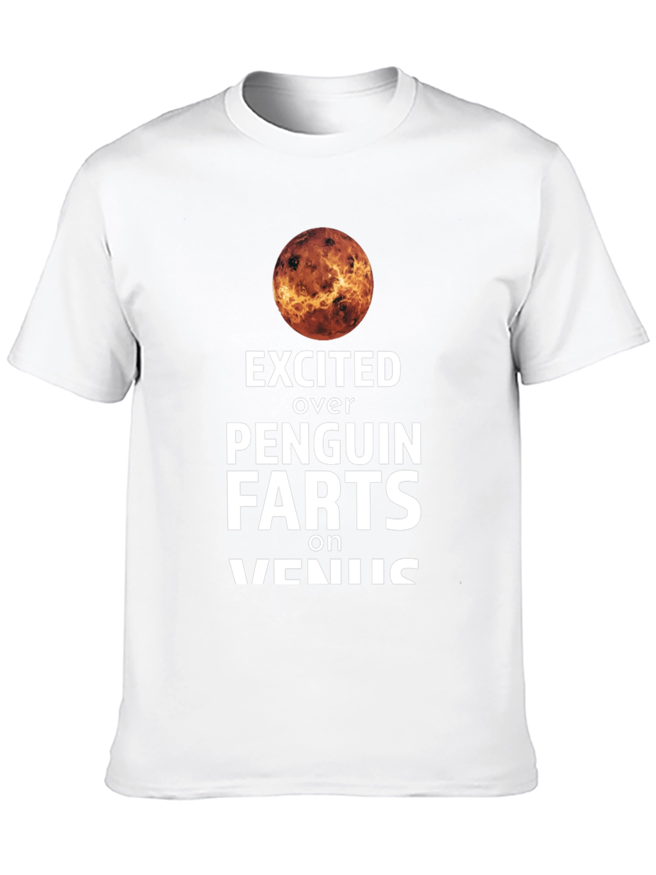 Black Excited Over Penguin Farts on Venus T-Shirt view 10