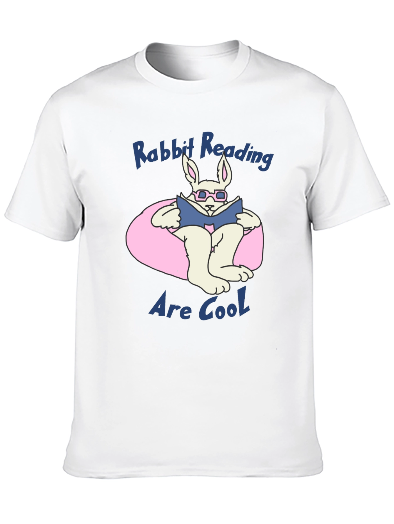 Black Rabbit Reading Book Graphic T-Shirt view 10