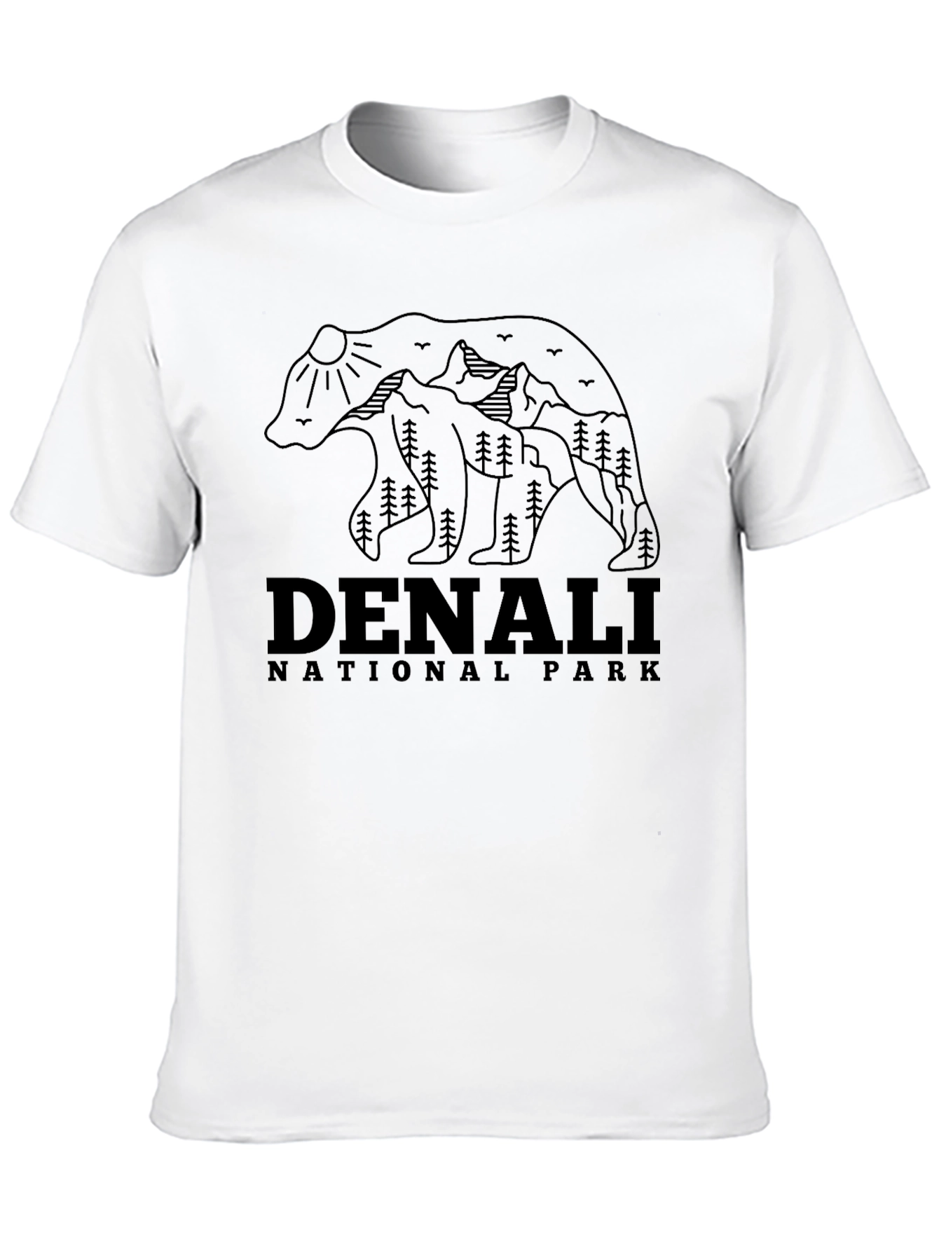 Black Denali National Park Bear Graphic Tee - Black view 10