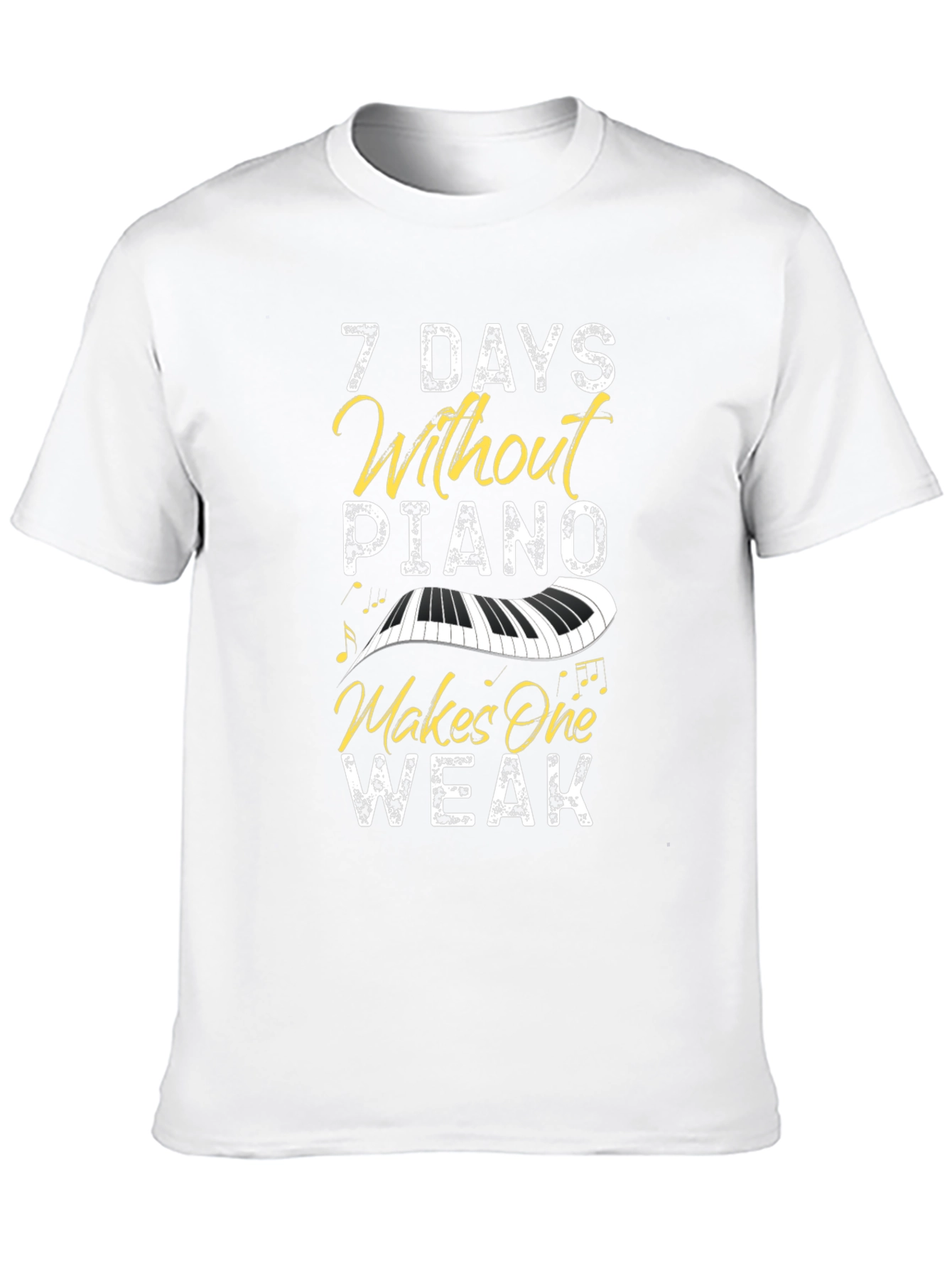 Black 7 Days Without Piano T-Shirt - Music Lover Tee view 10