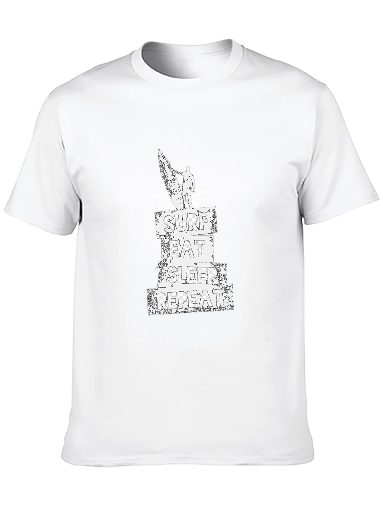 Black Surf Eat Sleep Repeat T-Shirt Black view 10