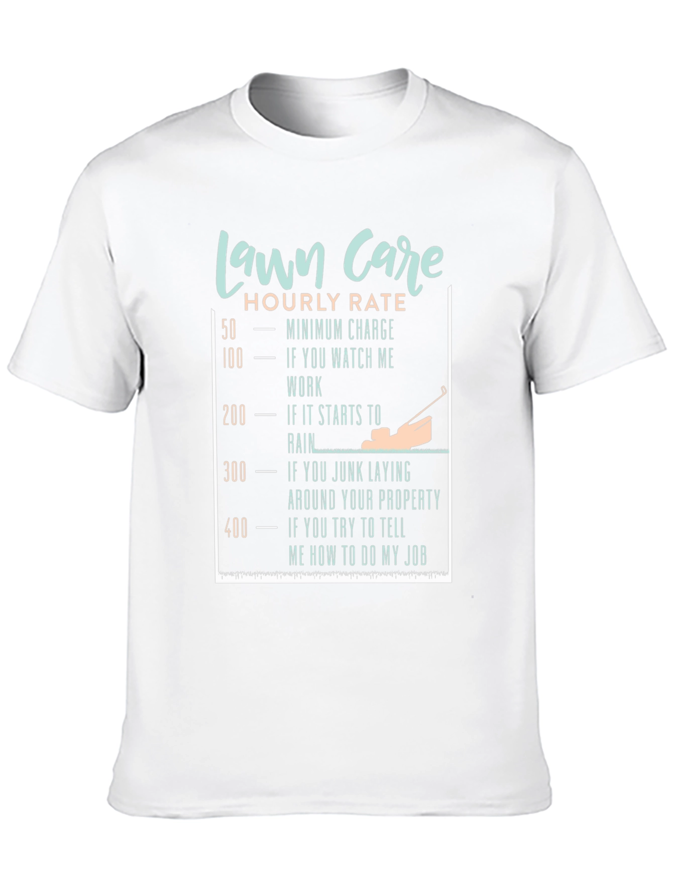 Black Funny Lawn Care Hourly Rate T-Shirt view 10
