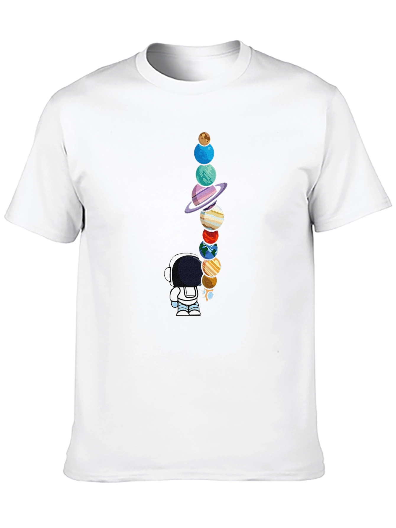 Black Astronaut Planets Graphic Tee - Space Lover's Black T-Shirt view 10