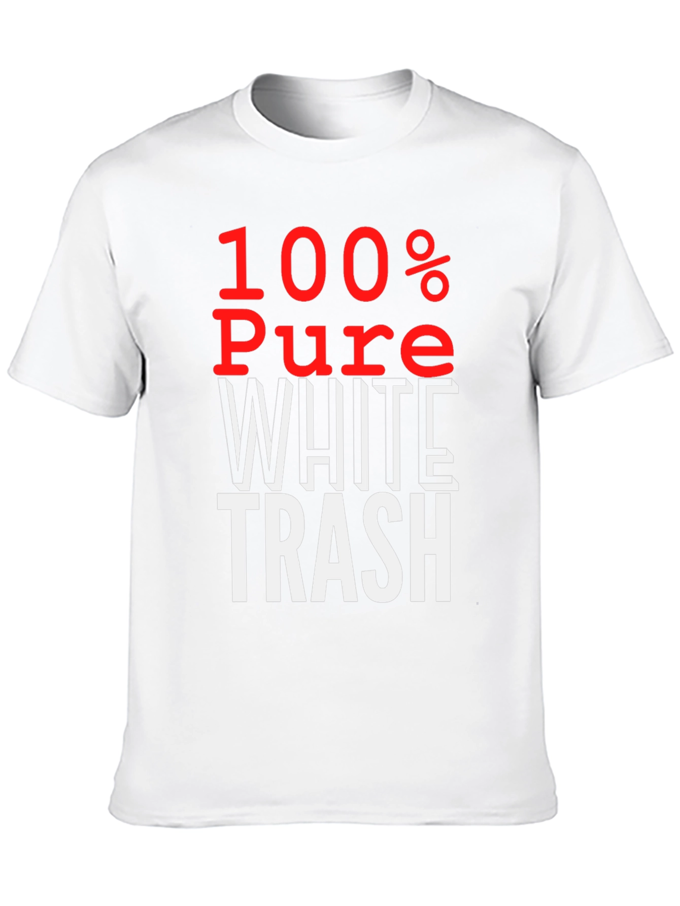 Black 100% Pure White Trash T-Shirt - Bold Statement Tee view 10