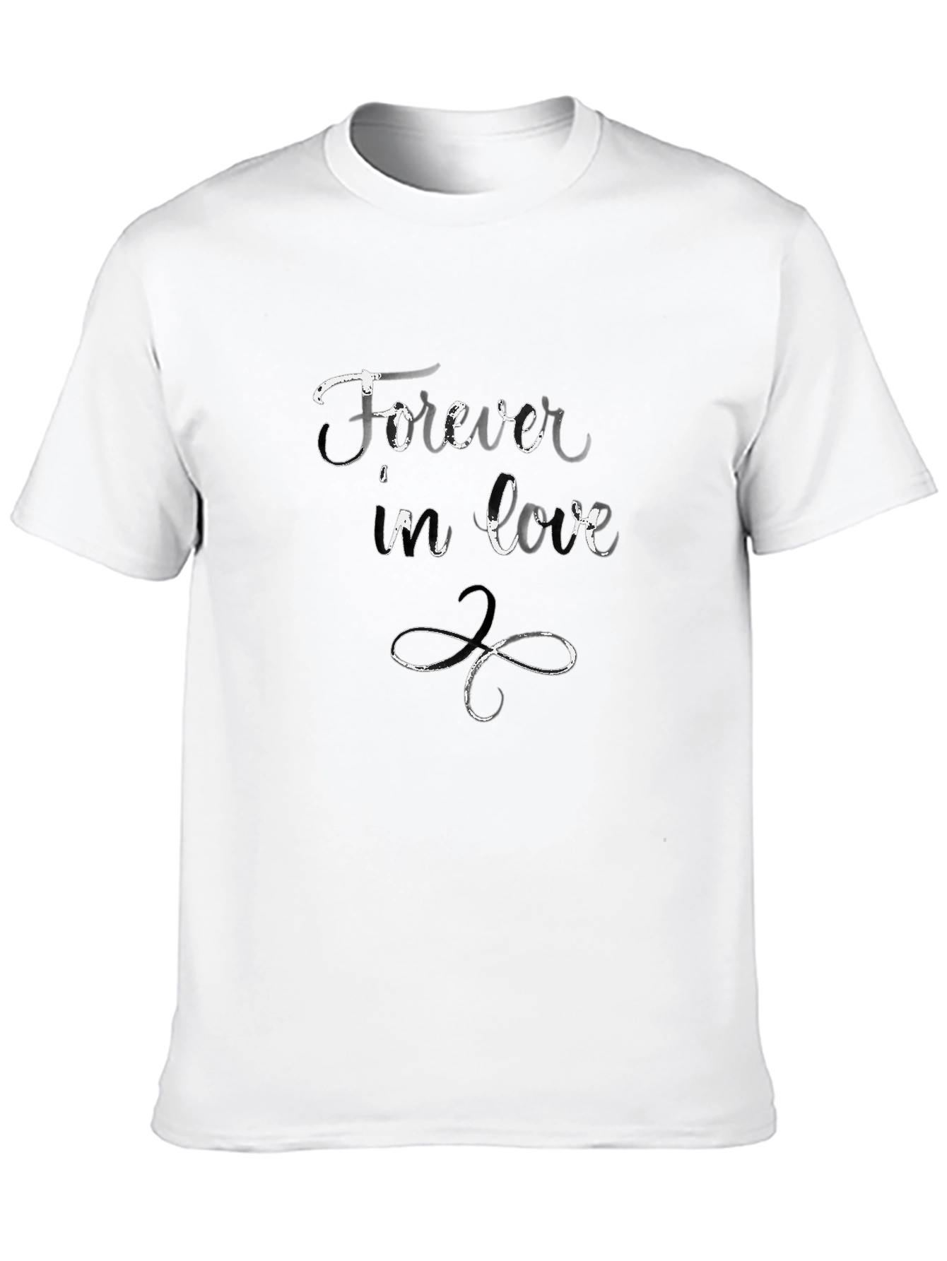 Black Forever In Love Graphic Tee - Stylish Unisex Black T-Shirt view 10