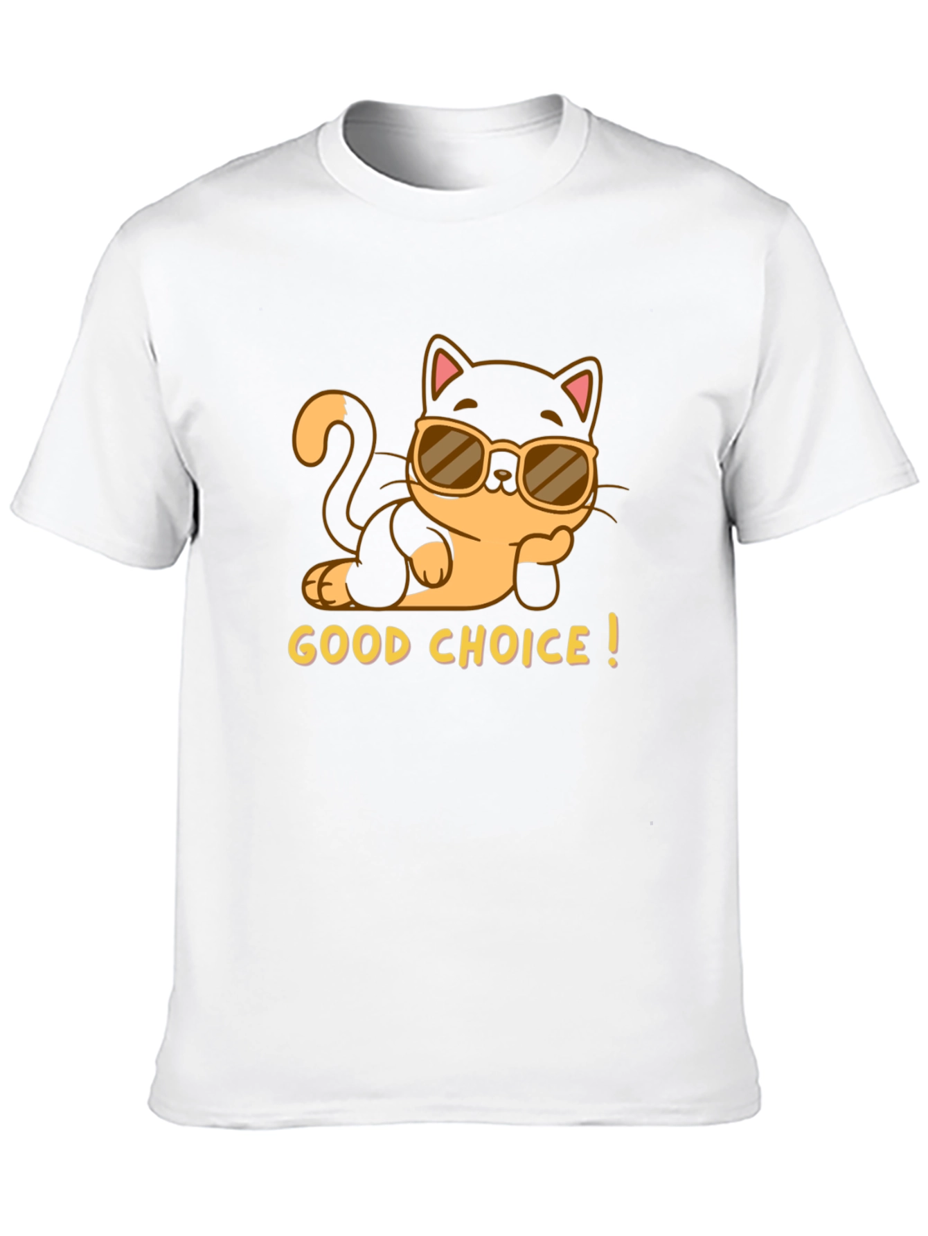Black Cool Cat Tee: "Good Choice!" Black T-Shirt view 10