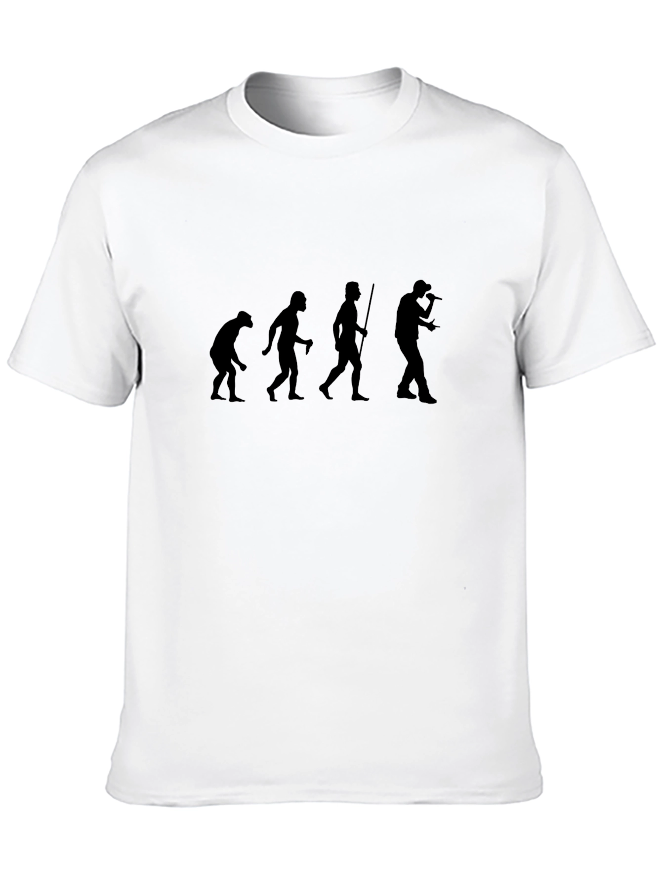 Black Evolution of Music T-Shirt - Black Cotton Tee view 10