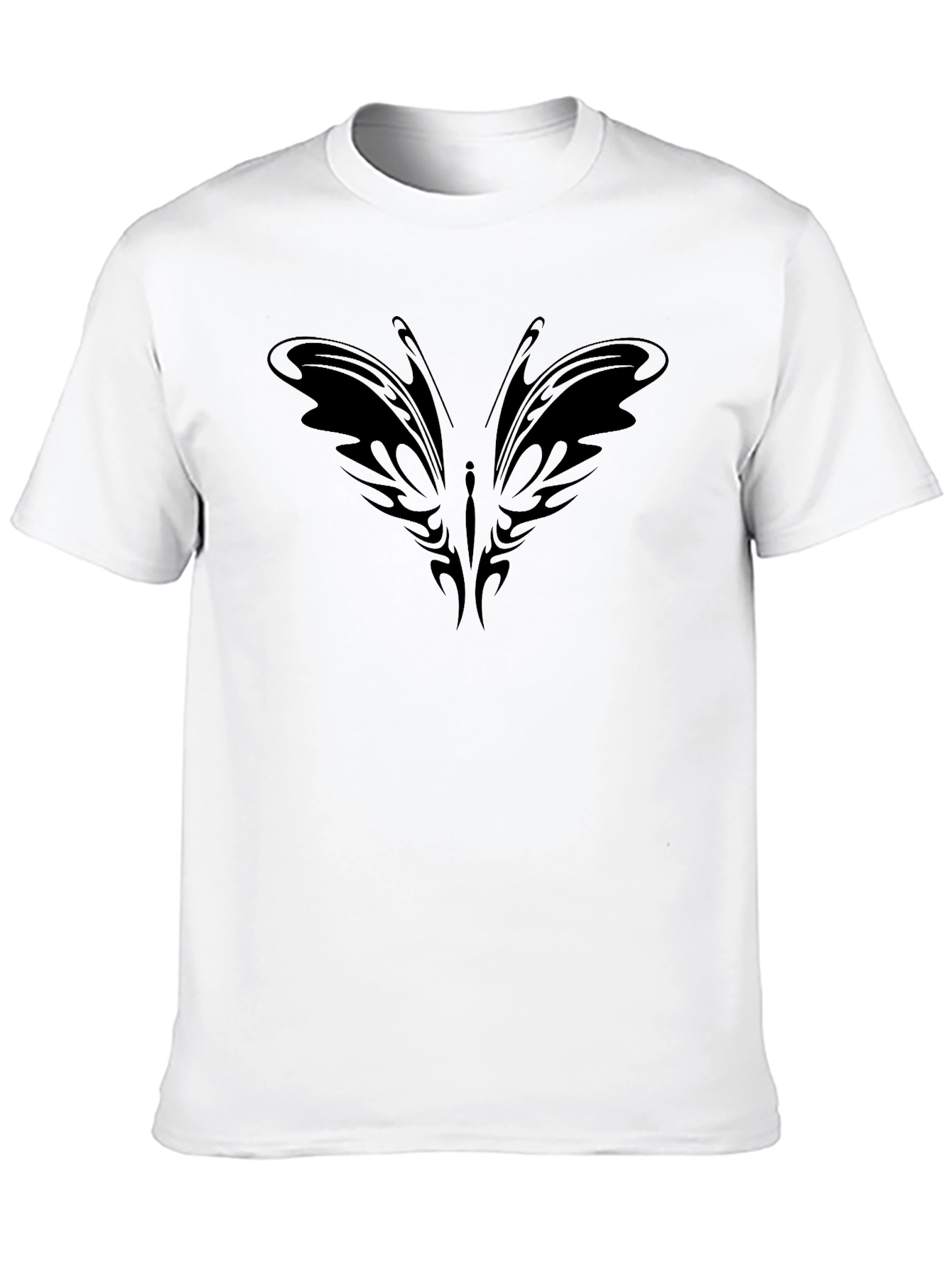 Black Tribal Butterfly Black T-Shirt view 10