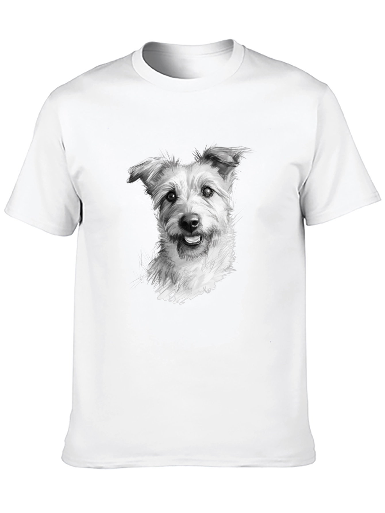 Black Dog Portrait Graphic Black T-Shirt view 10