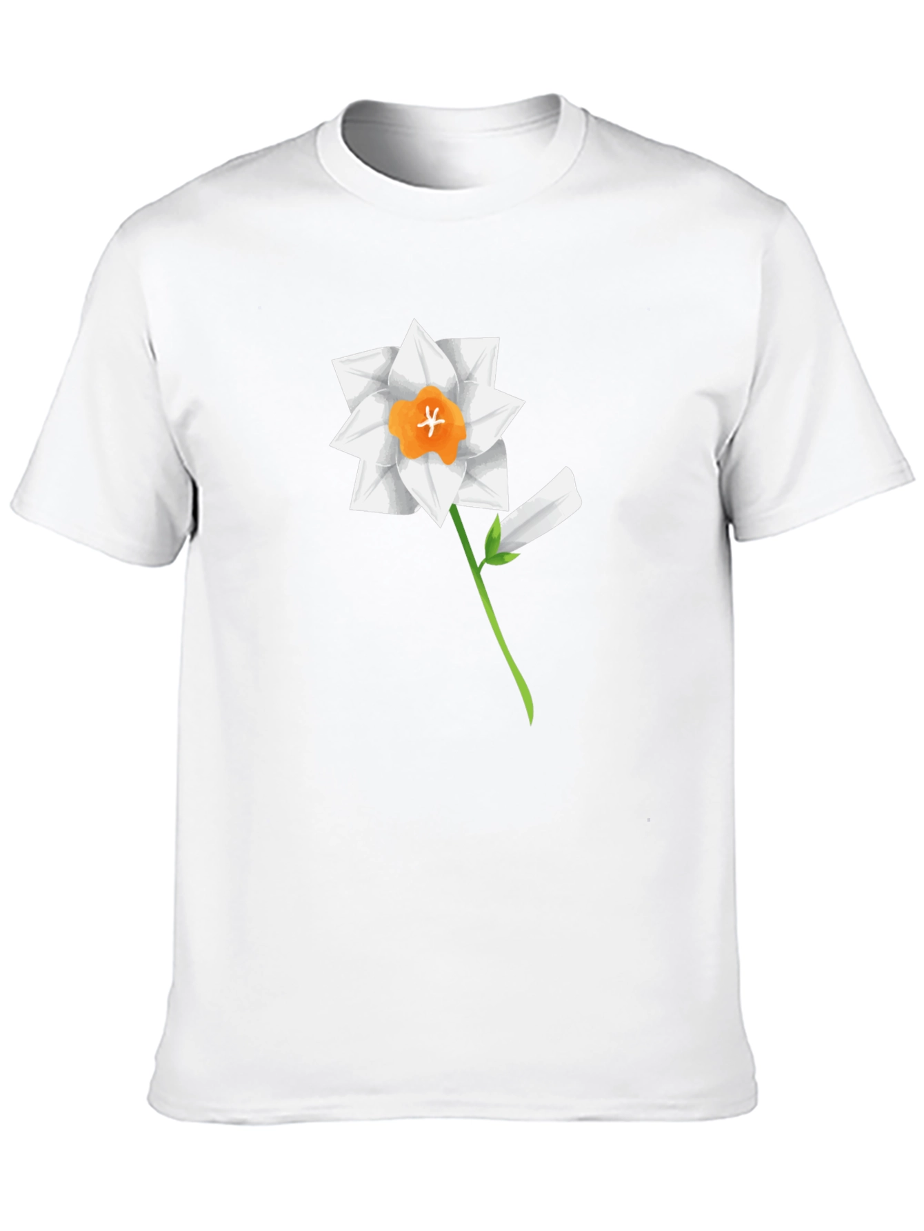 Black Floral Graphic Tee - Daffodil Design, Soft Cotton Blend view 10