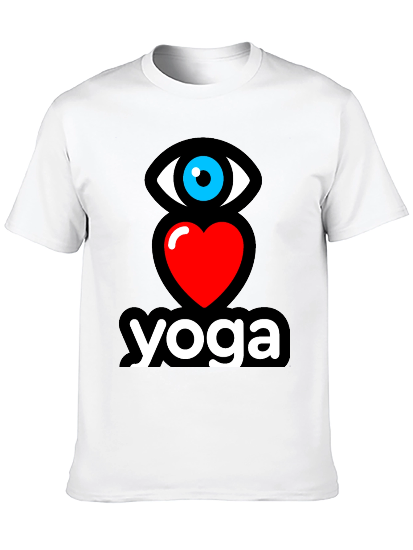 Black Eye Heart Yoga Black Graphic T-Shirt view 10