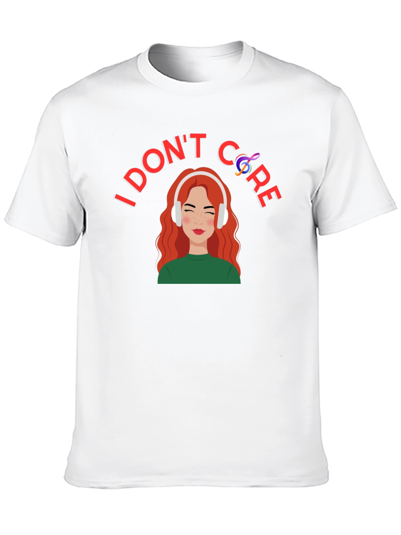 Black I Don't Care T-Shirt: Music Lover Graphic Tee view 10