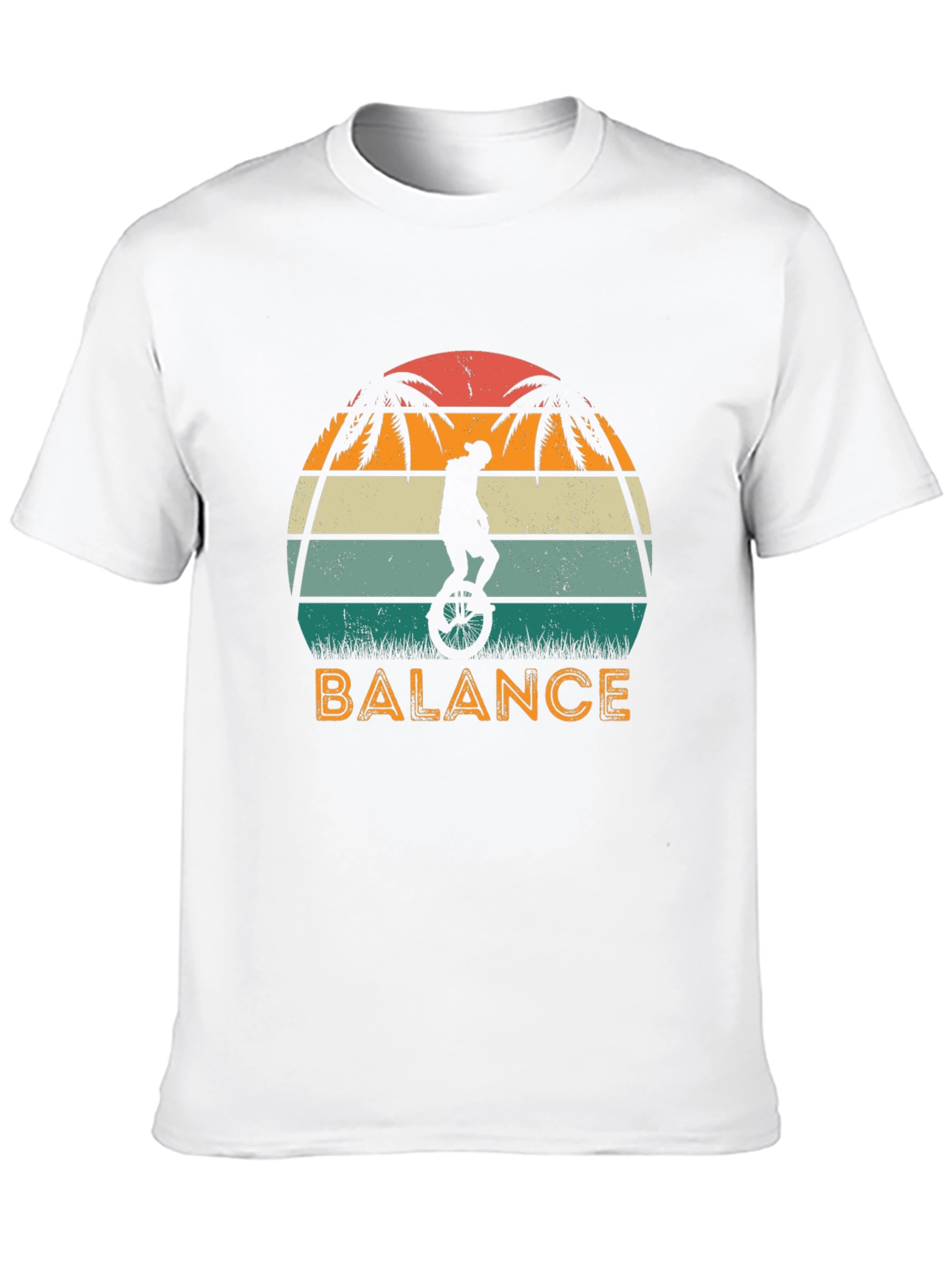 Black Retro Balance Unicycle Graphic T-Shirt view 10